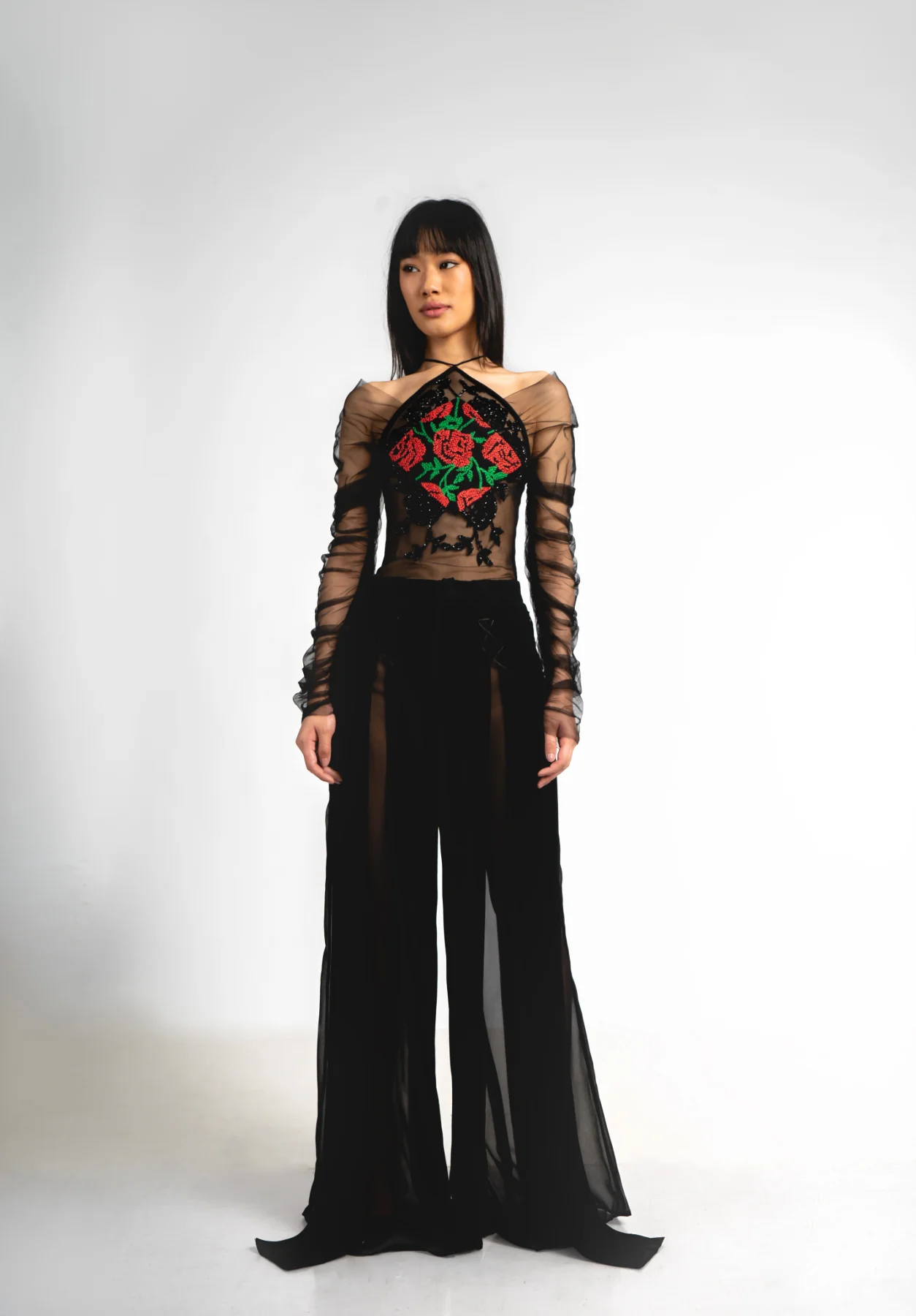Paneled Flare Trousers - Image 5