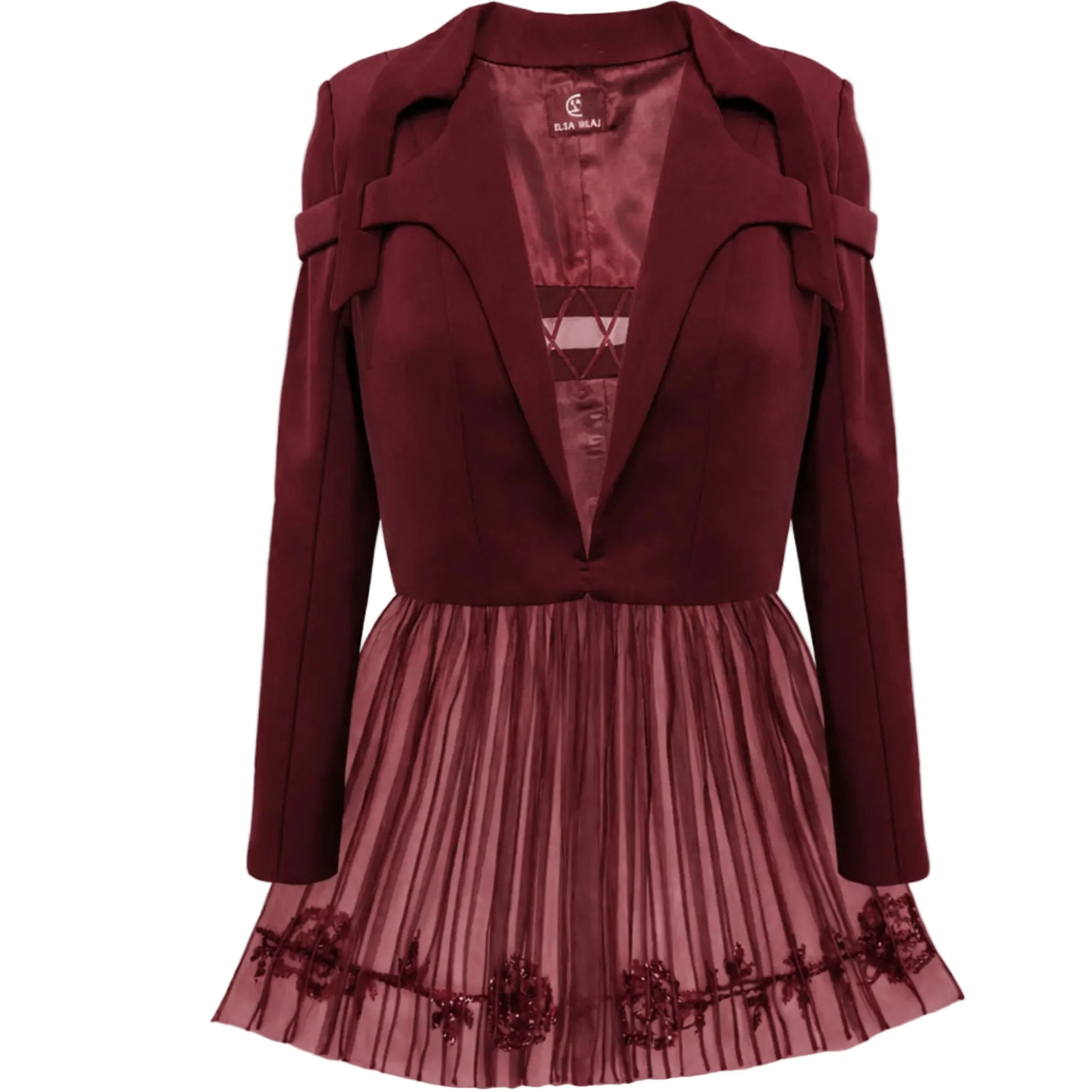 Peplum Style Jacket | Burgundy