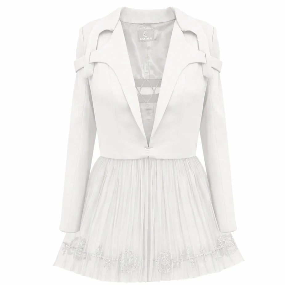 Peplum Style Jacket | White