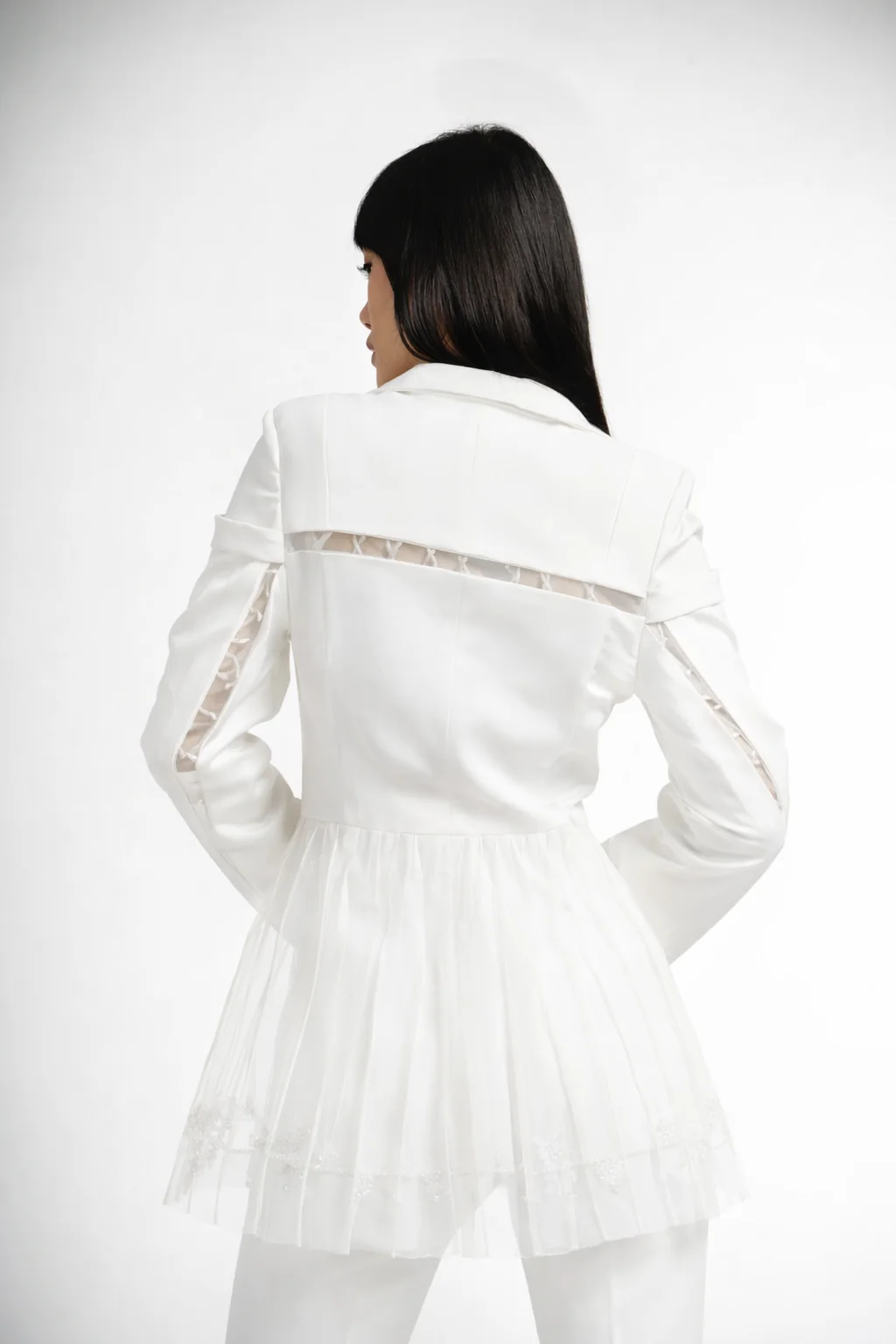 Peplum Style Jacket | White - Image 4