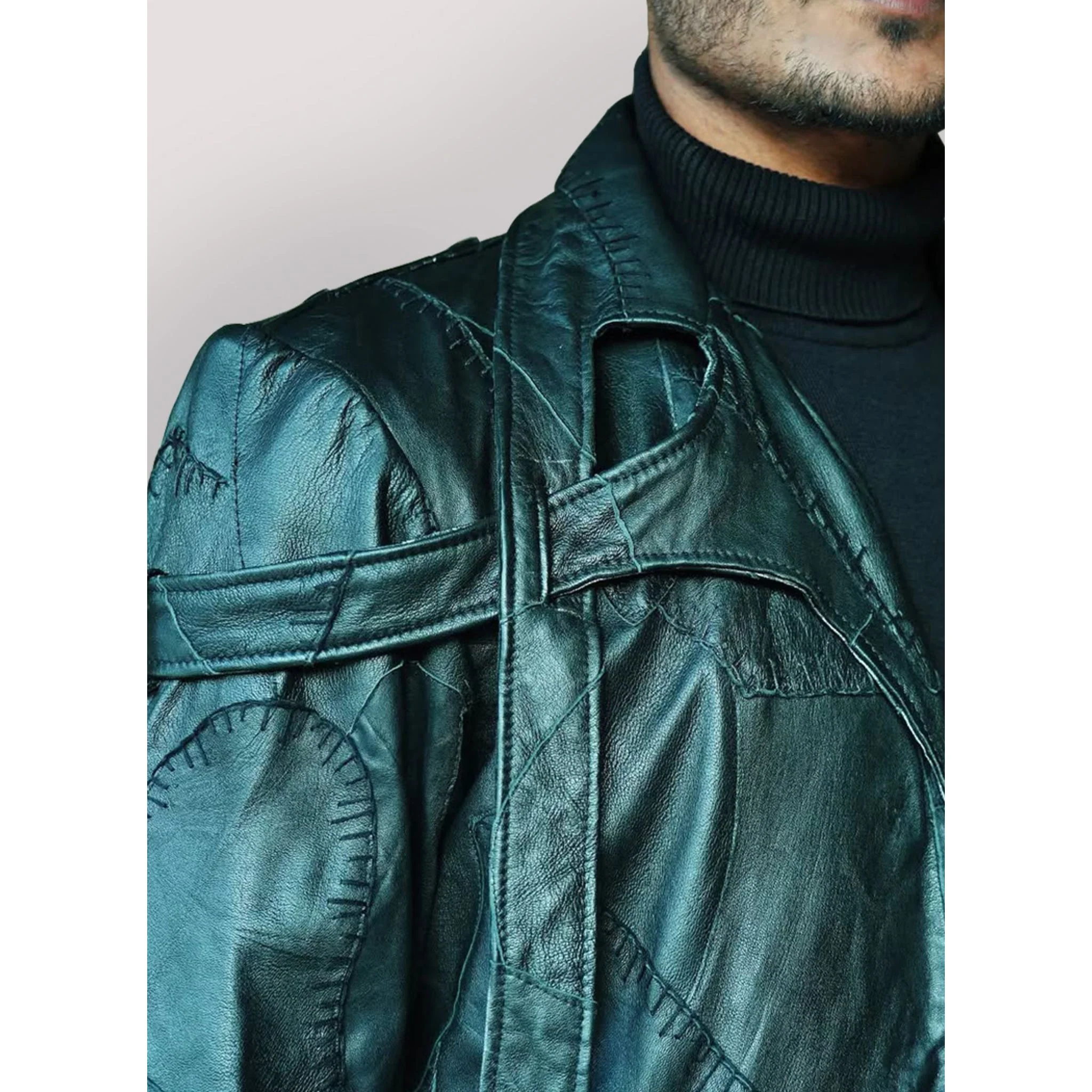 Unisex Genuine Leather Jacket Coat - Image 3
