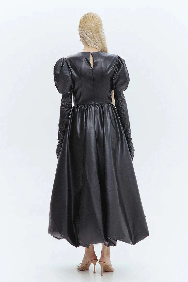 Faux Leather Maxi Dress - Image 6