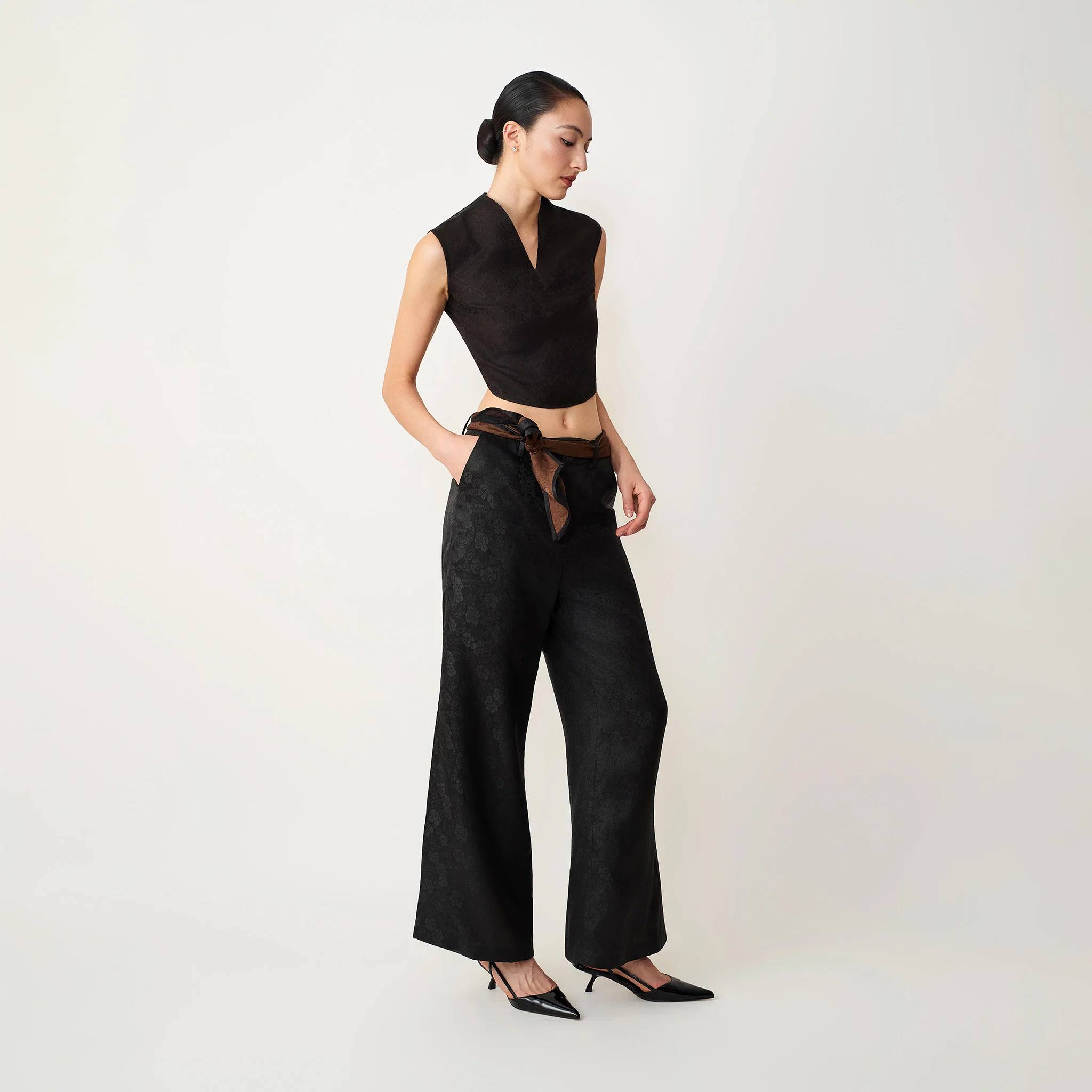 Black Wide-leg Trousers - Image 2