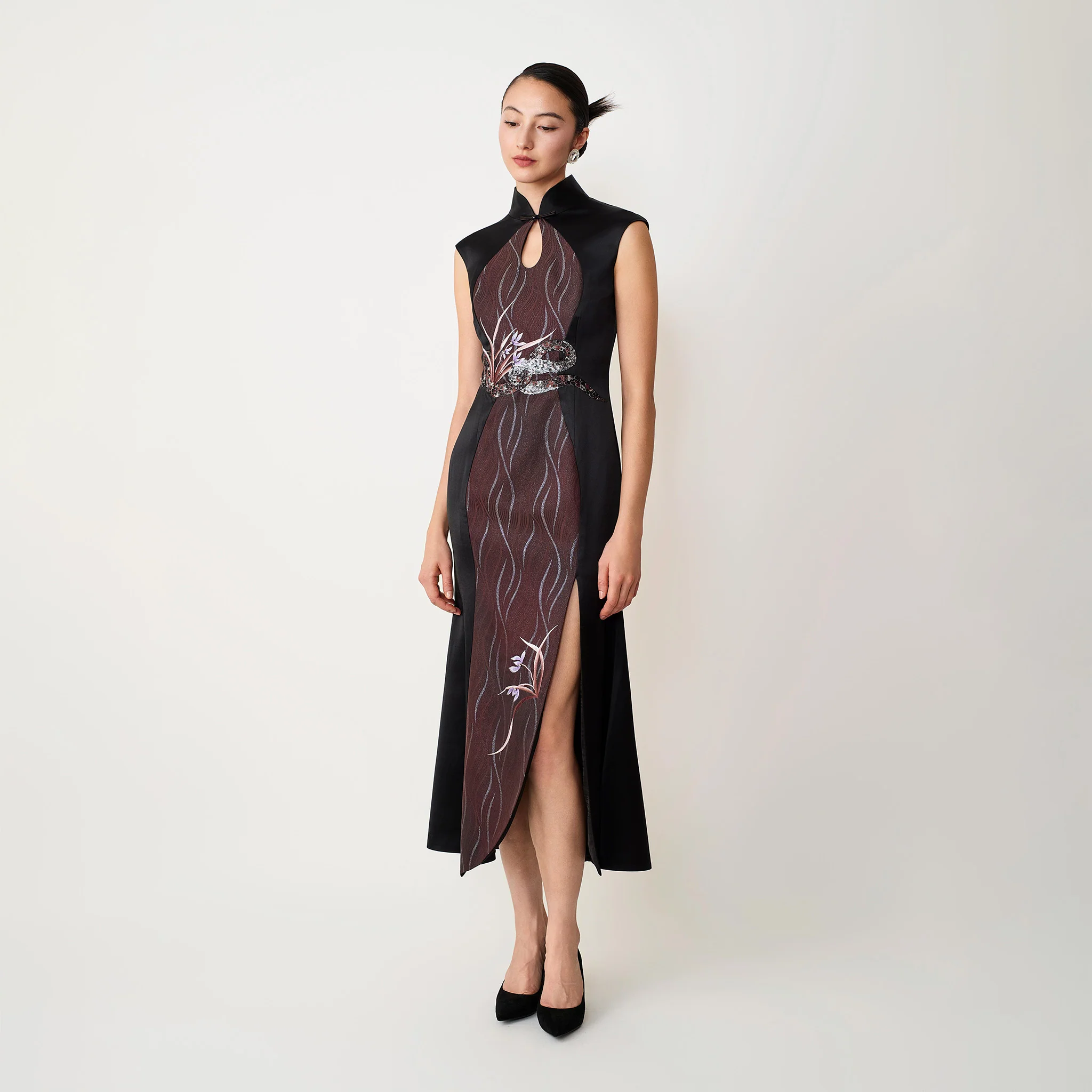 Ombre Brown Snack & Orchid Qipao - Image 2
