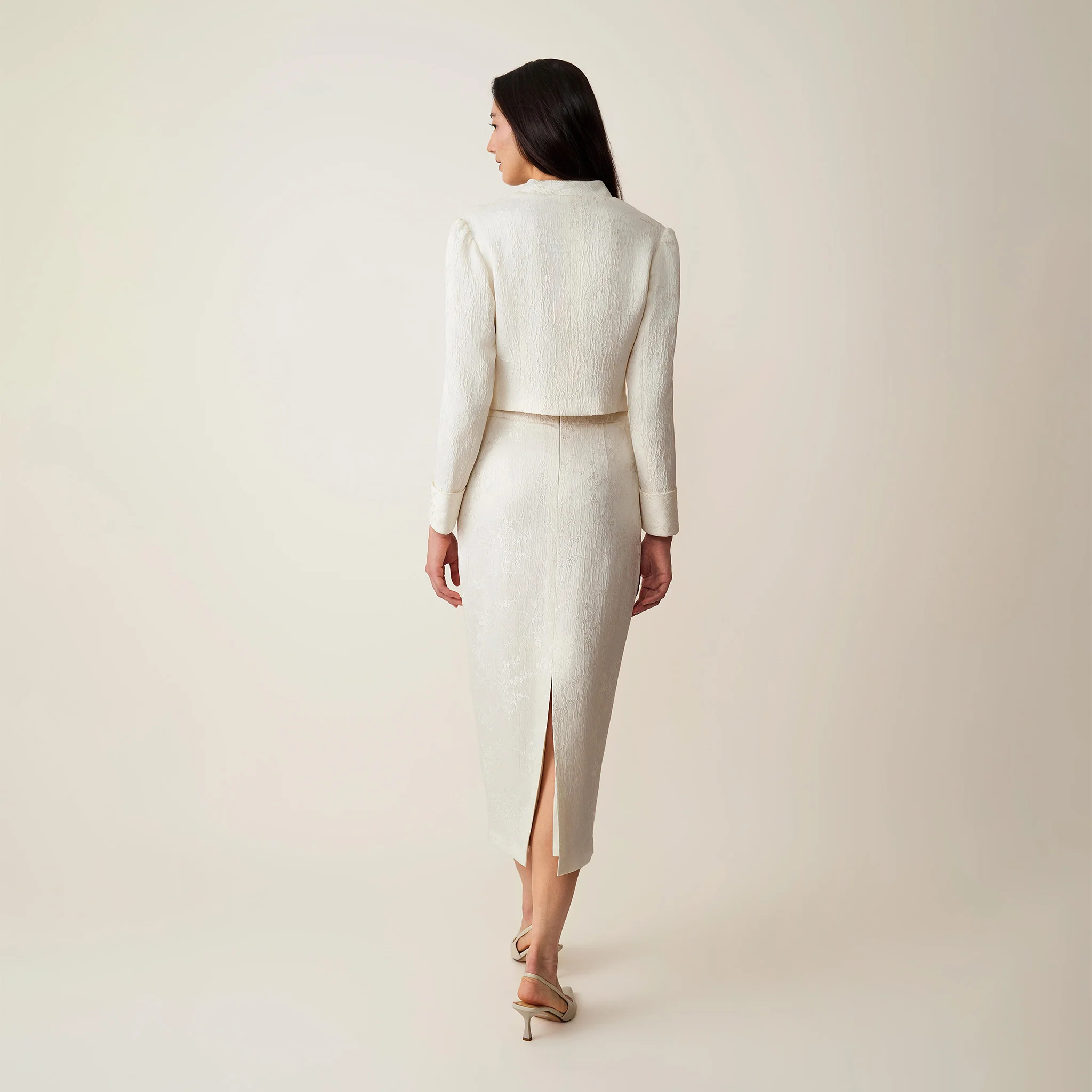 White Midi Pencil Skirt - Image 3