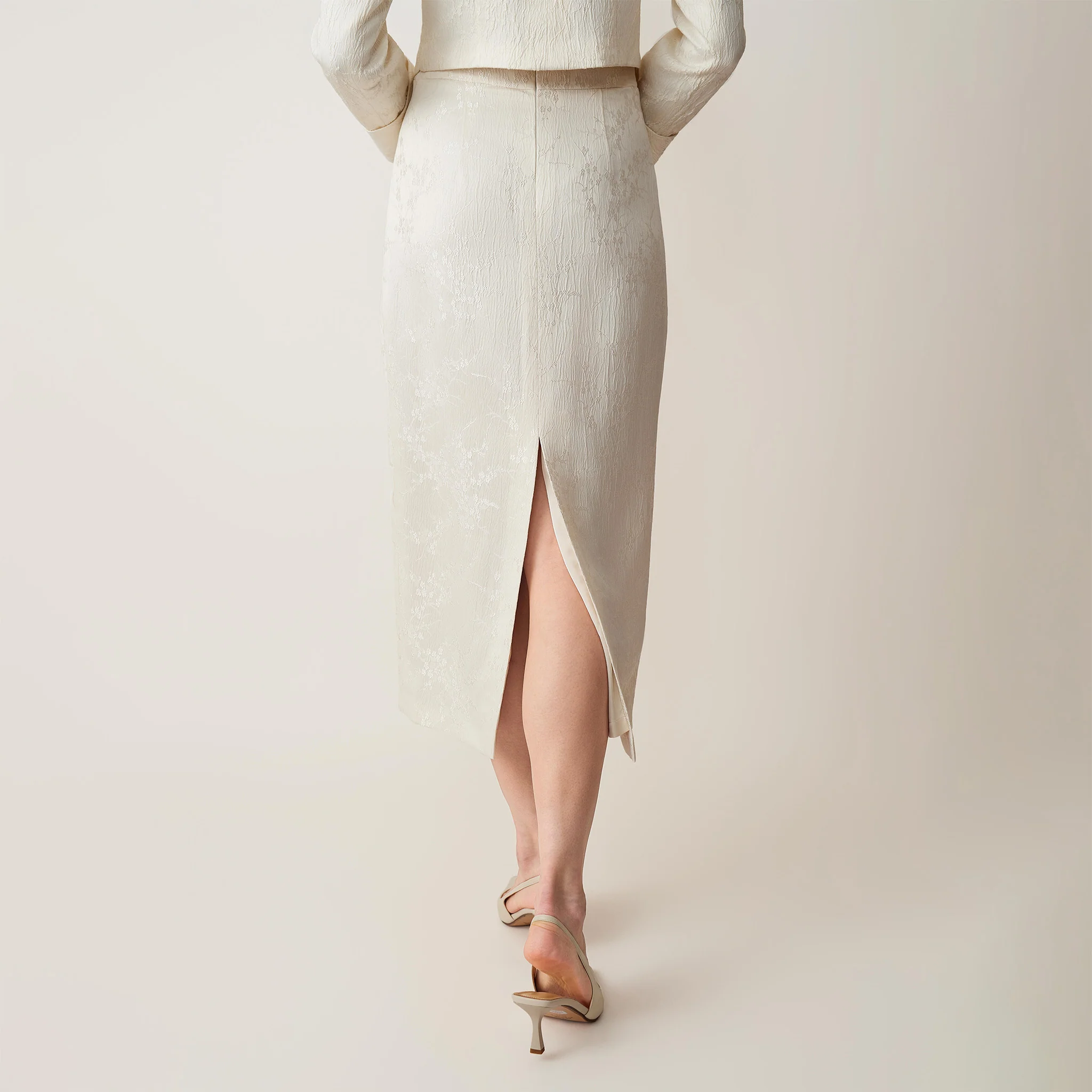 White Midi Pencil Skirt - Image 4