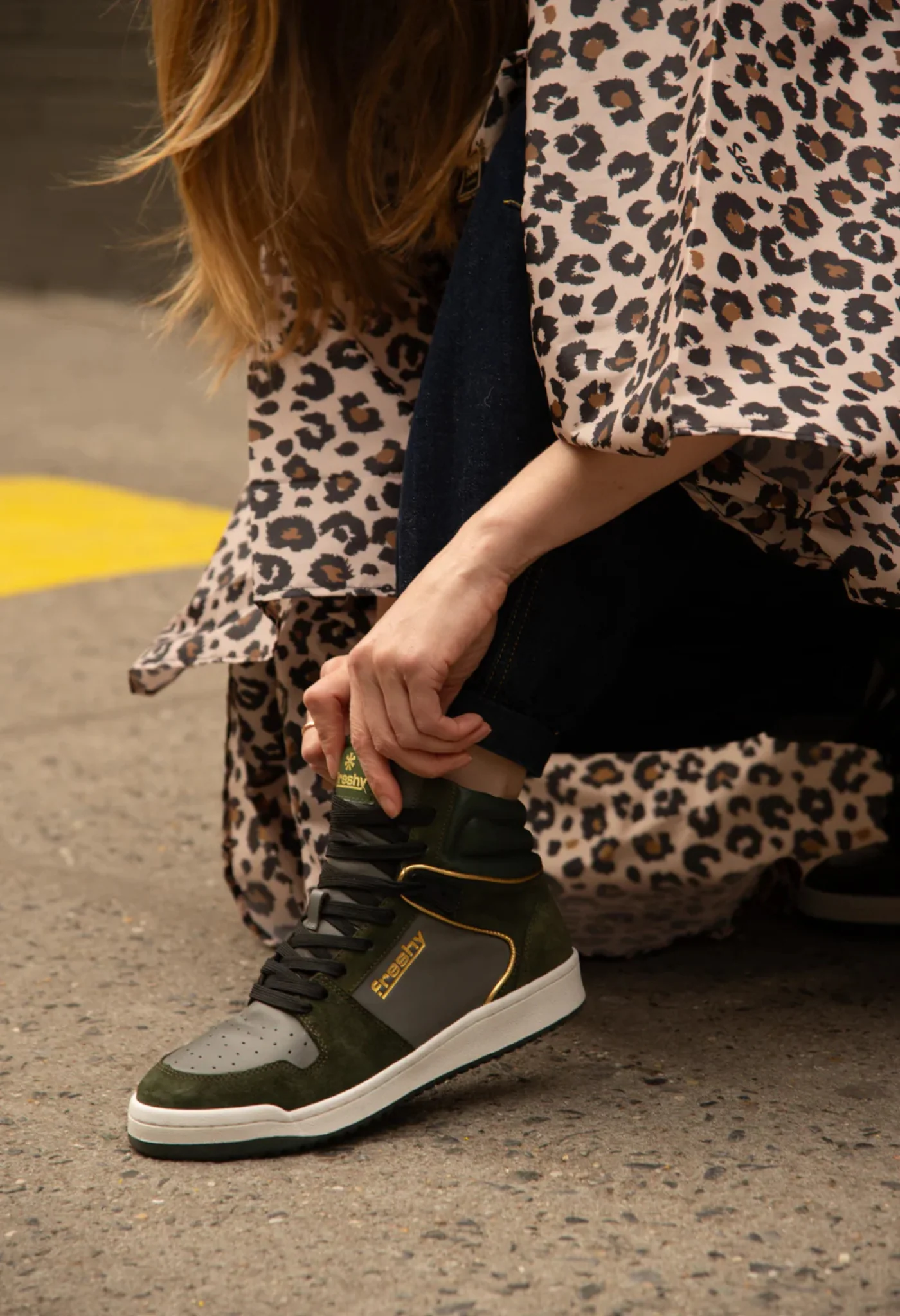Bounce High-Top Sneakers | Olive Green - Image 10