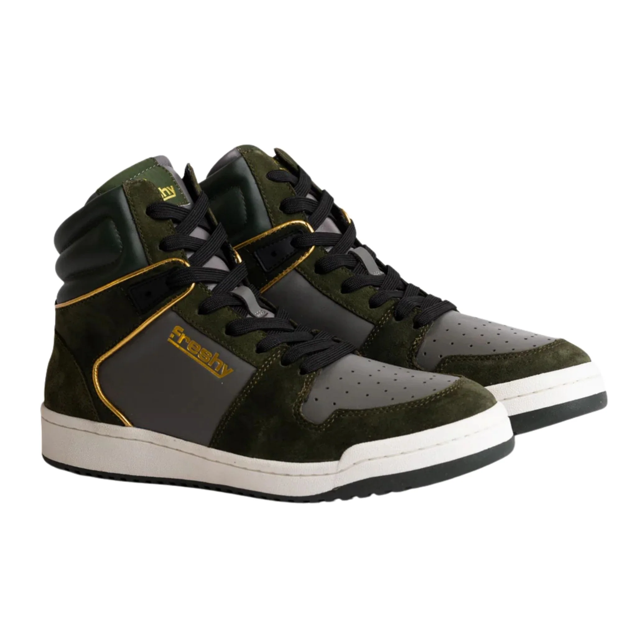 Bounce High-Top Sneakers | Olive Green - Image 3