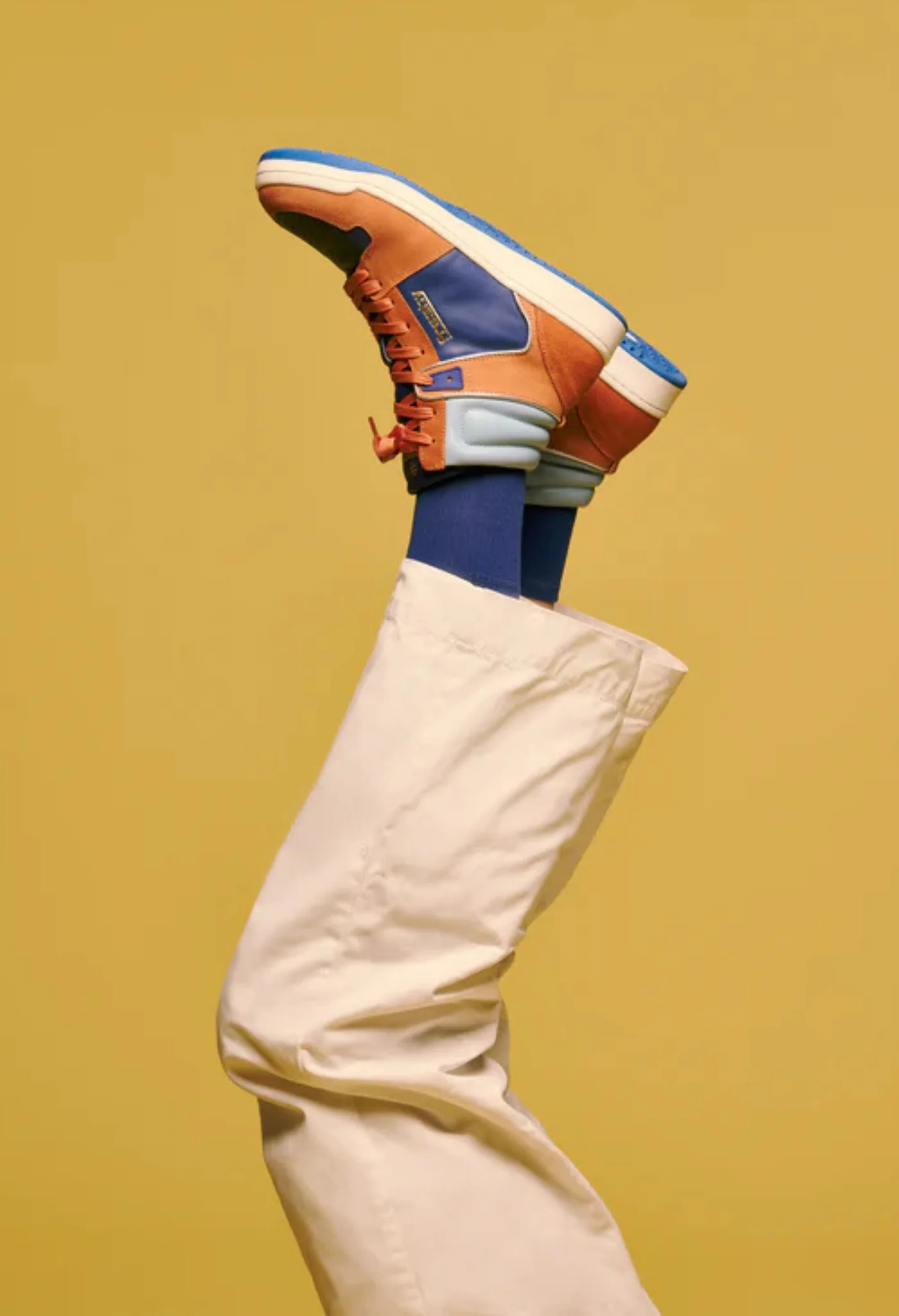 Bounce High-Top Sneakers | Orange and Blue - Image 9