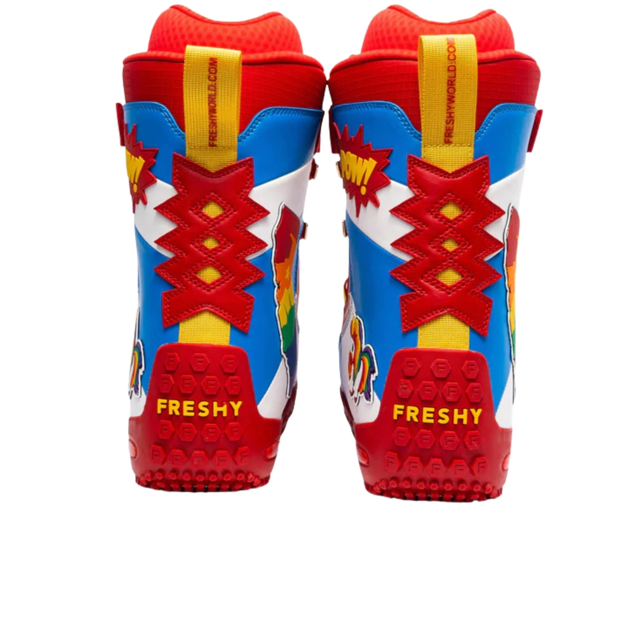 Pow Stomps Snowboard Boots | Red and Blue - Image 3