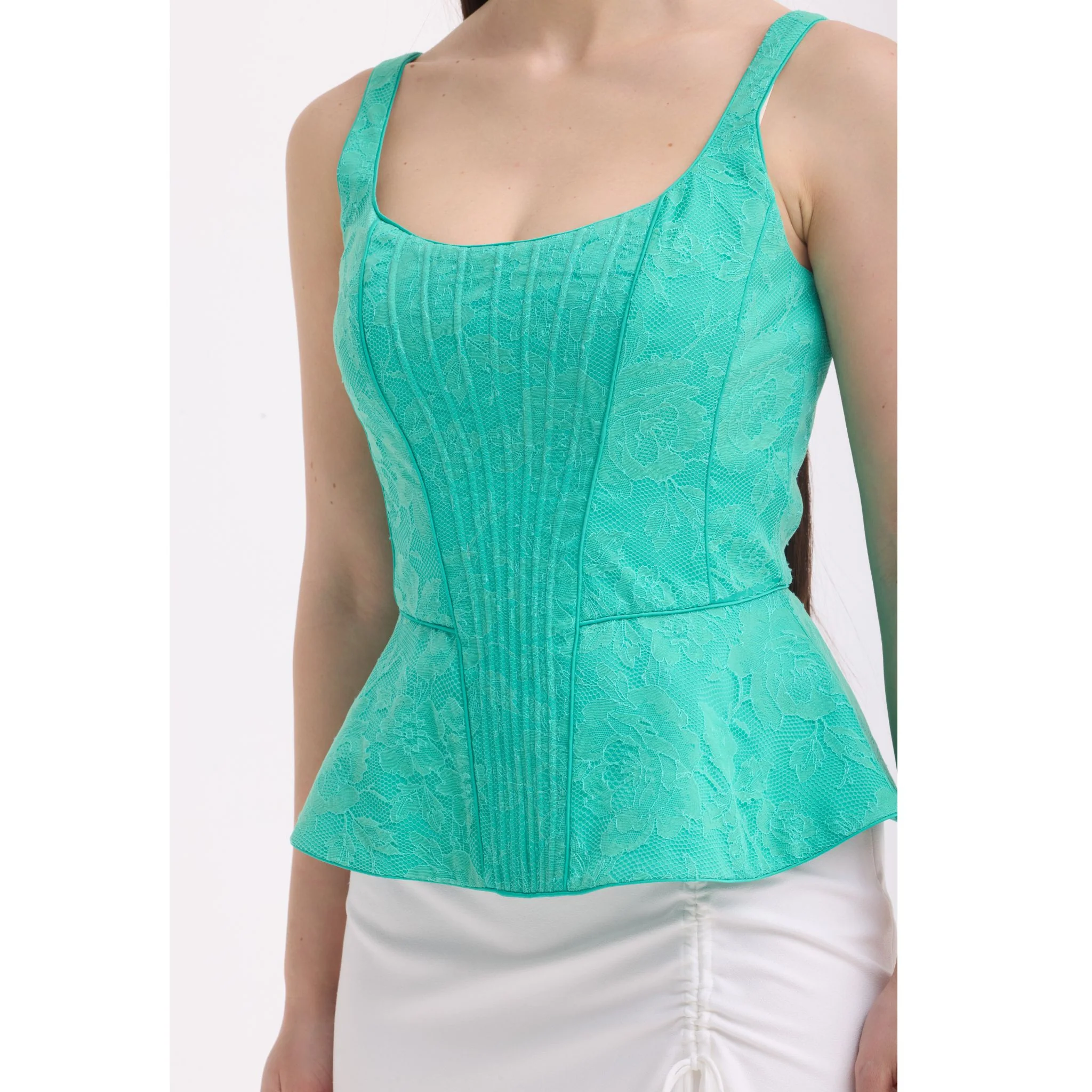 Aqua Lace Corset Top - Image 3