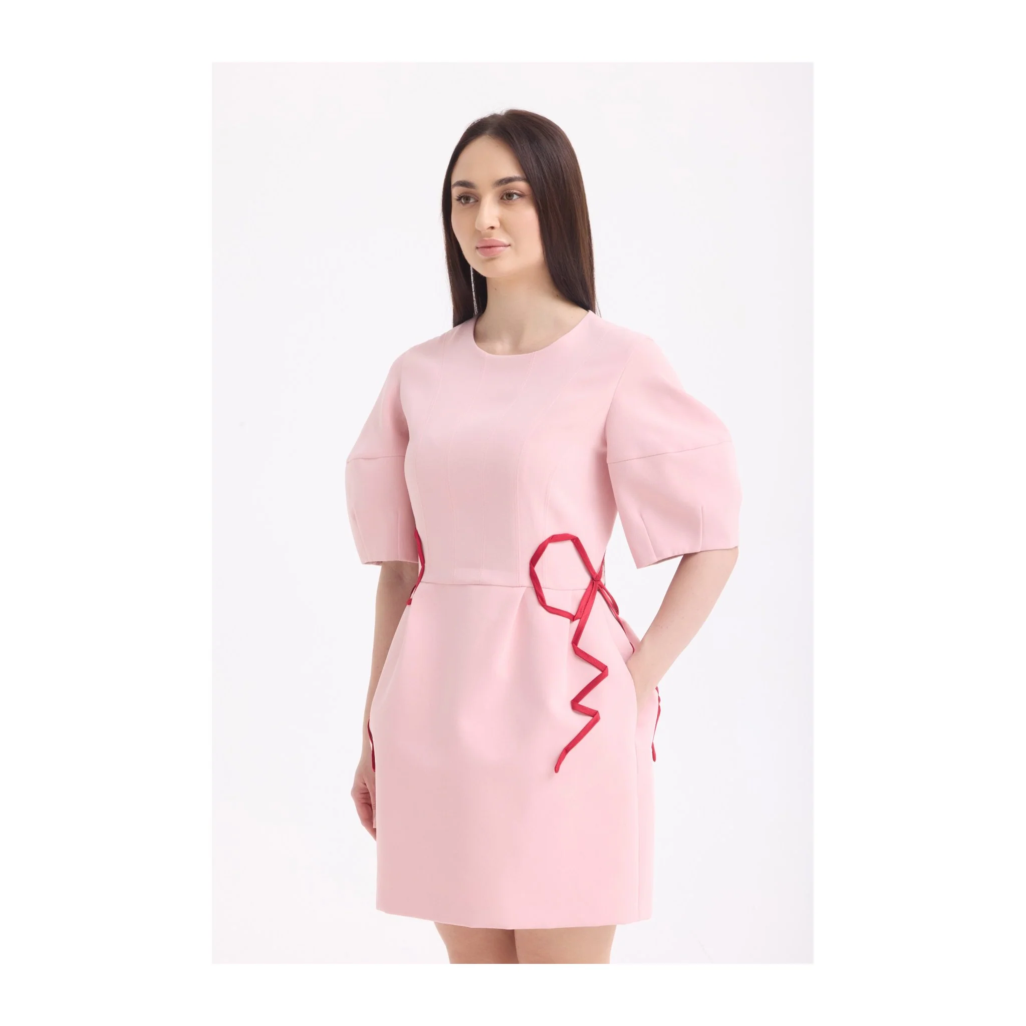 Blush Bow Mini Dress - Image 3