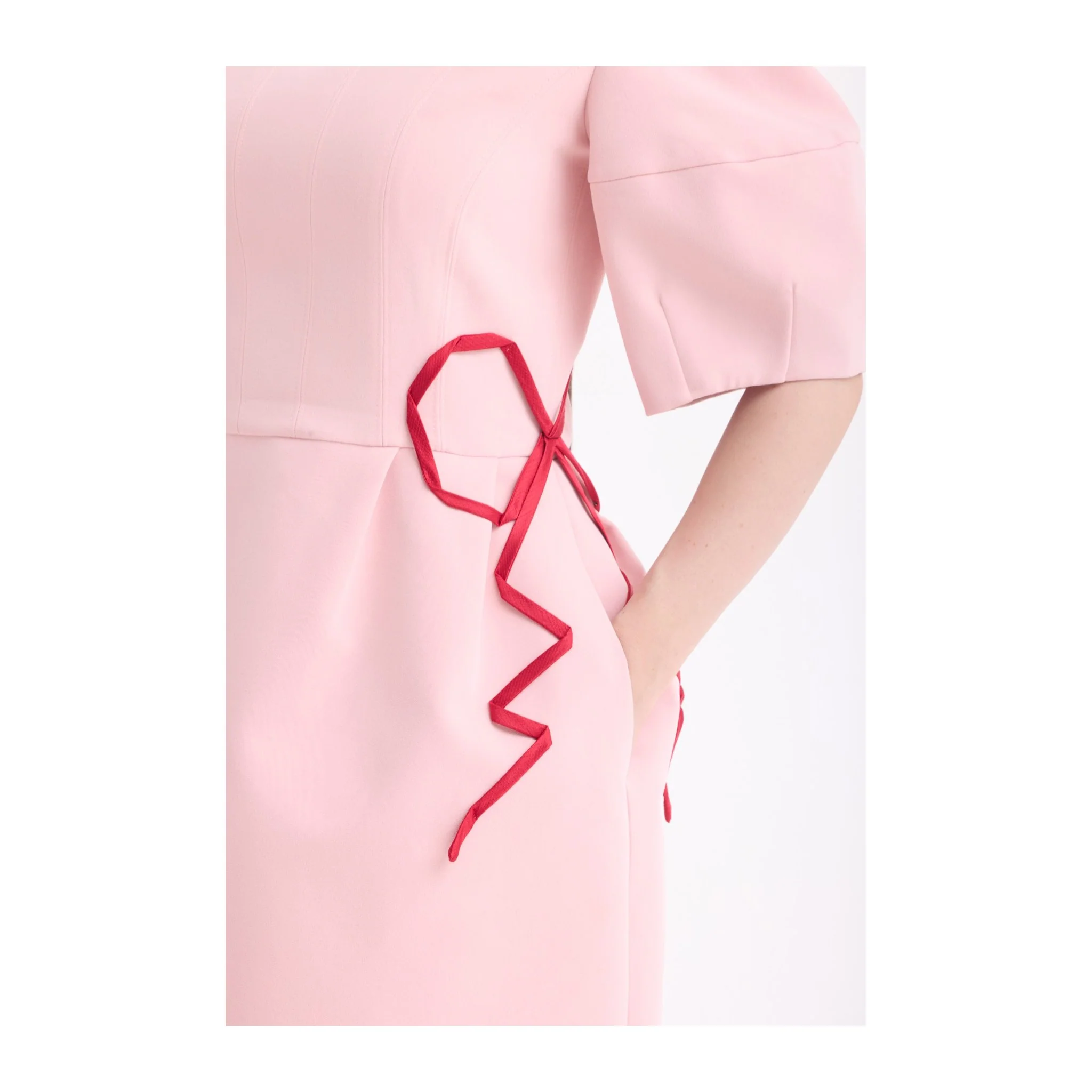 Blush Bow Mini Dress - Image 4
