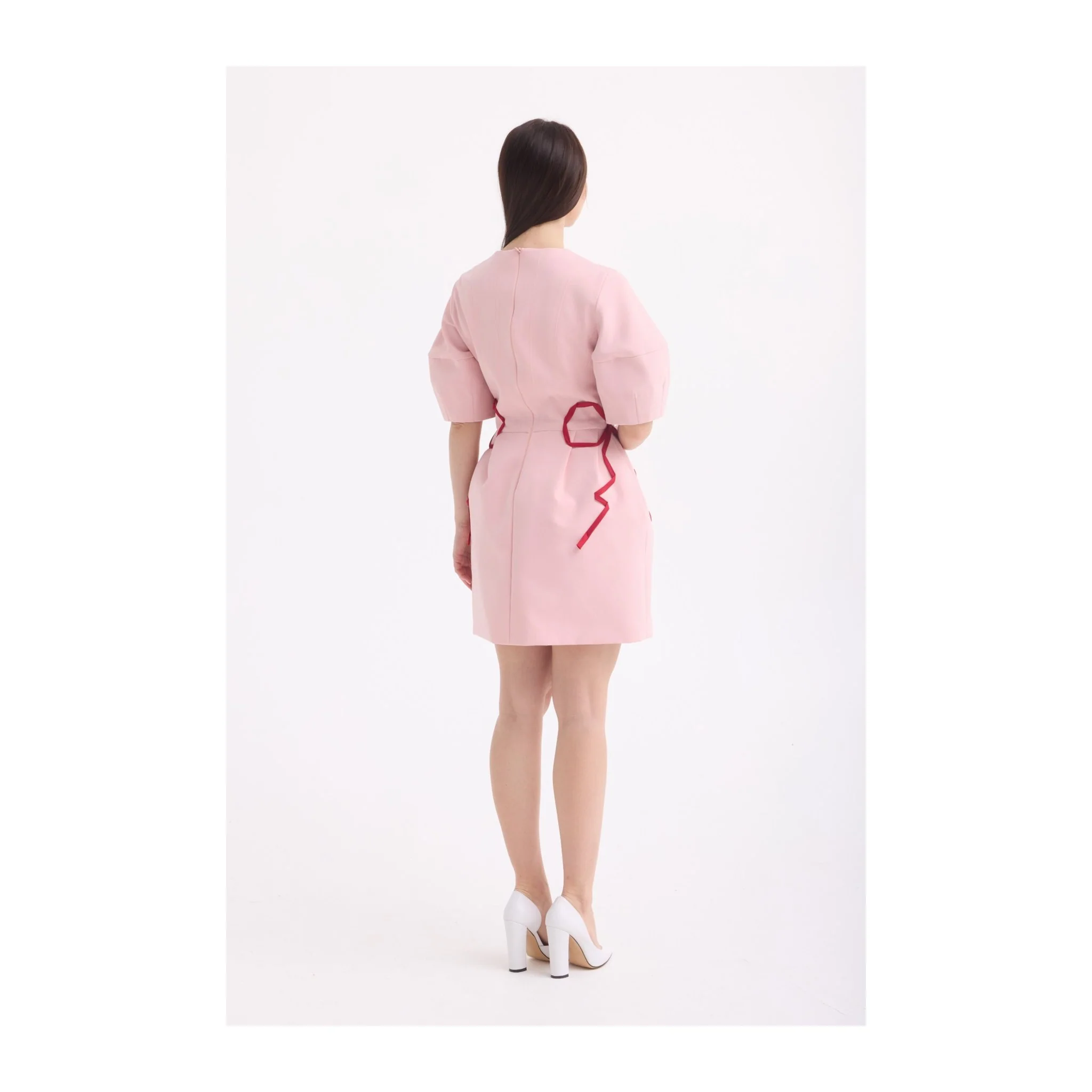 Blush Bow Mini Dress - Image 5