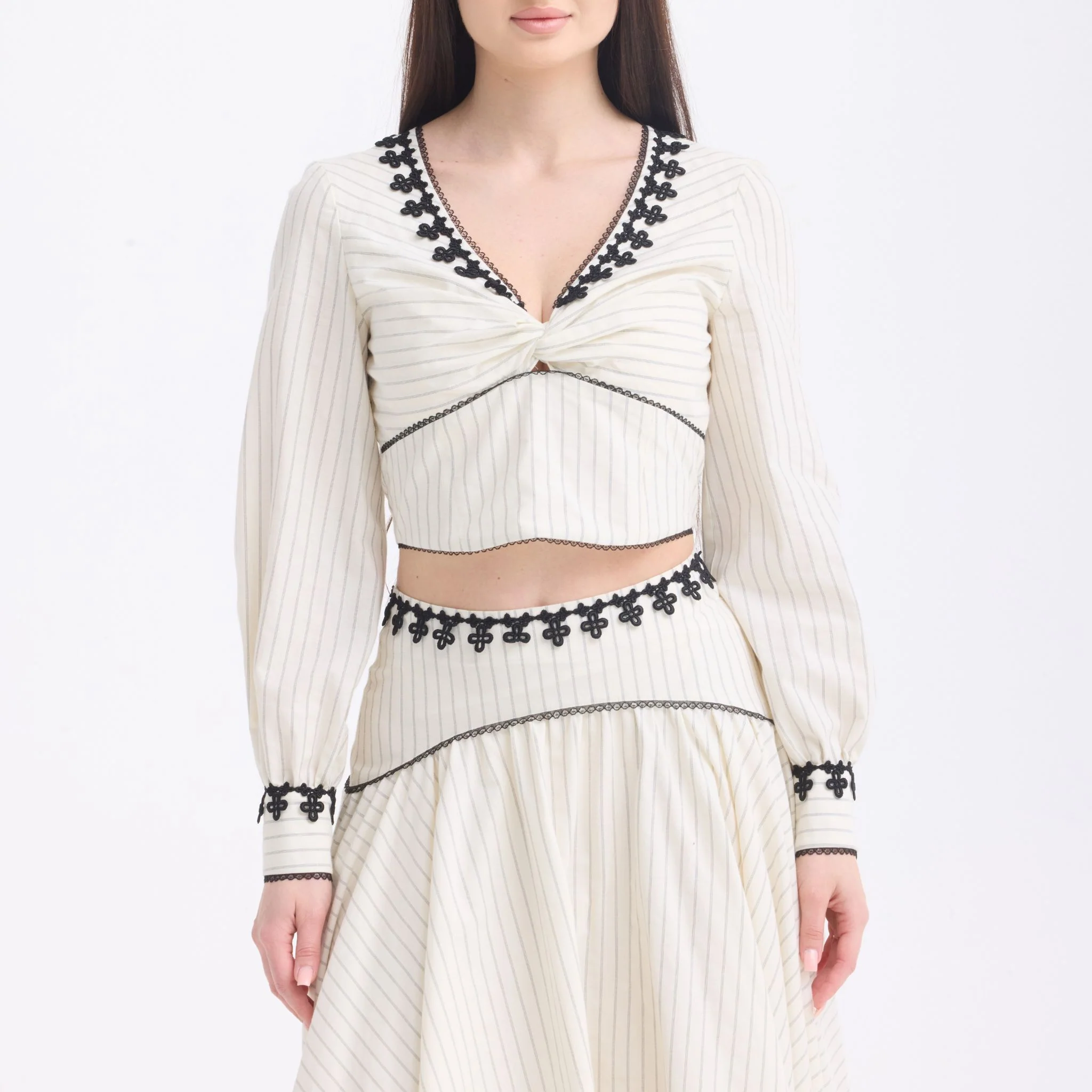 Ivory Pleated Lace Trim Set - Image 3