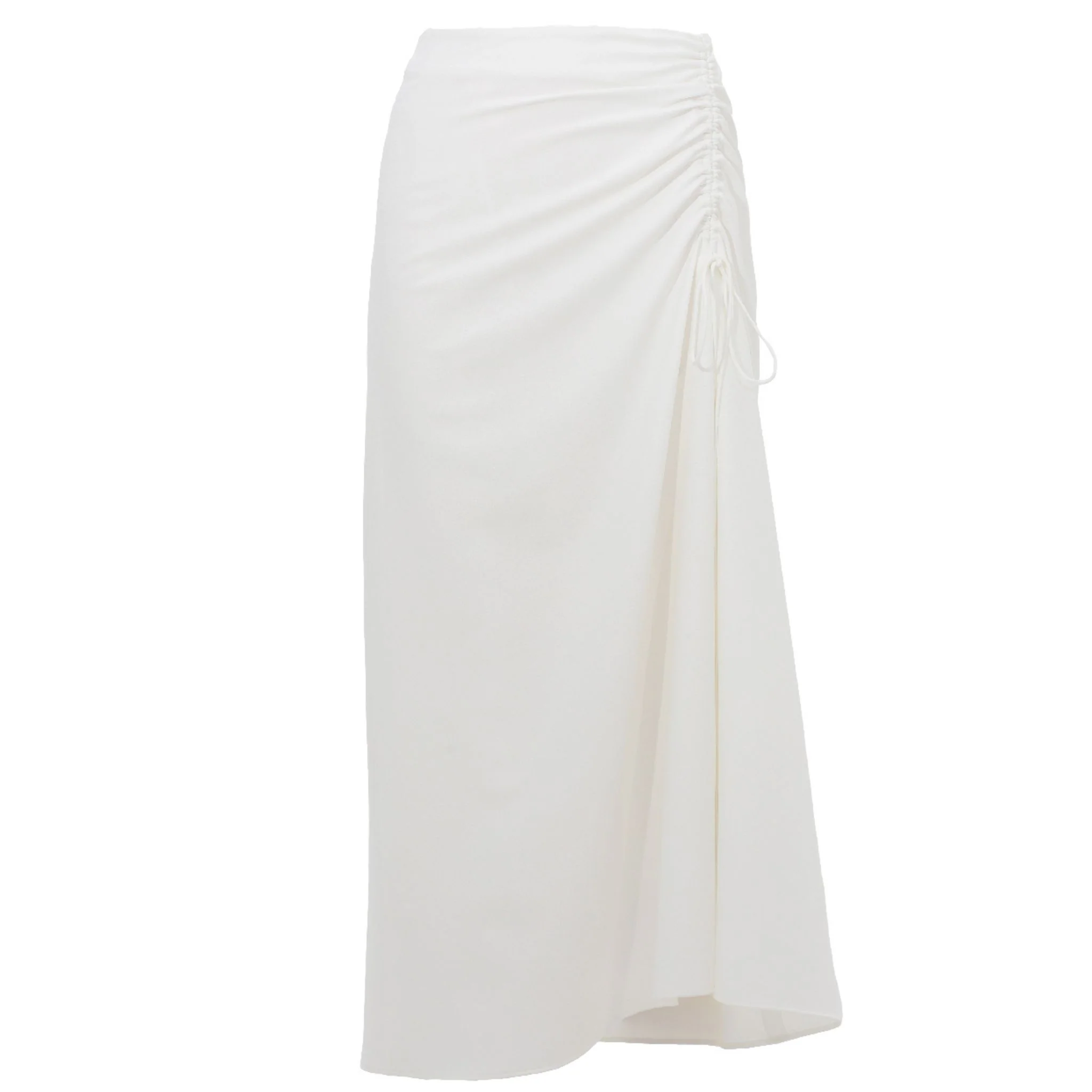 Ivory Ruched Wrap Skirt