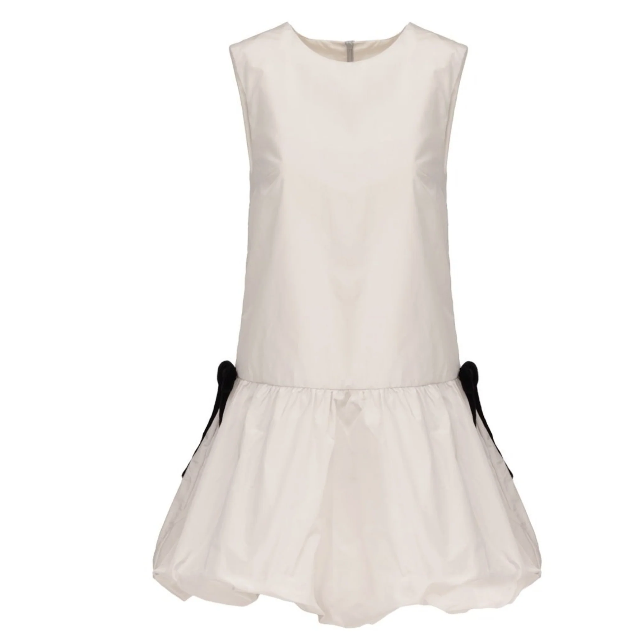 Light Grey Sculptural Bubble Hem Mini Dress