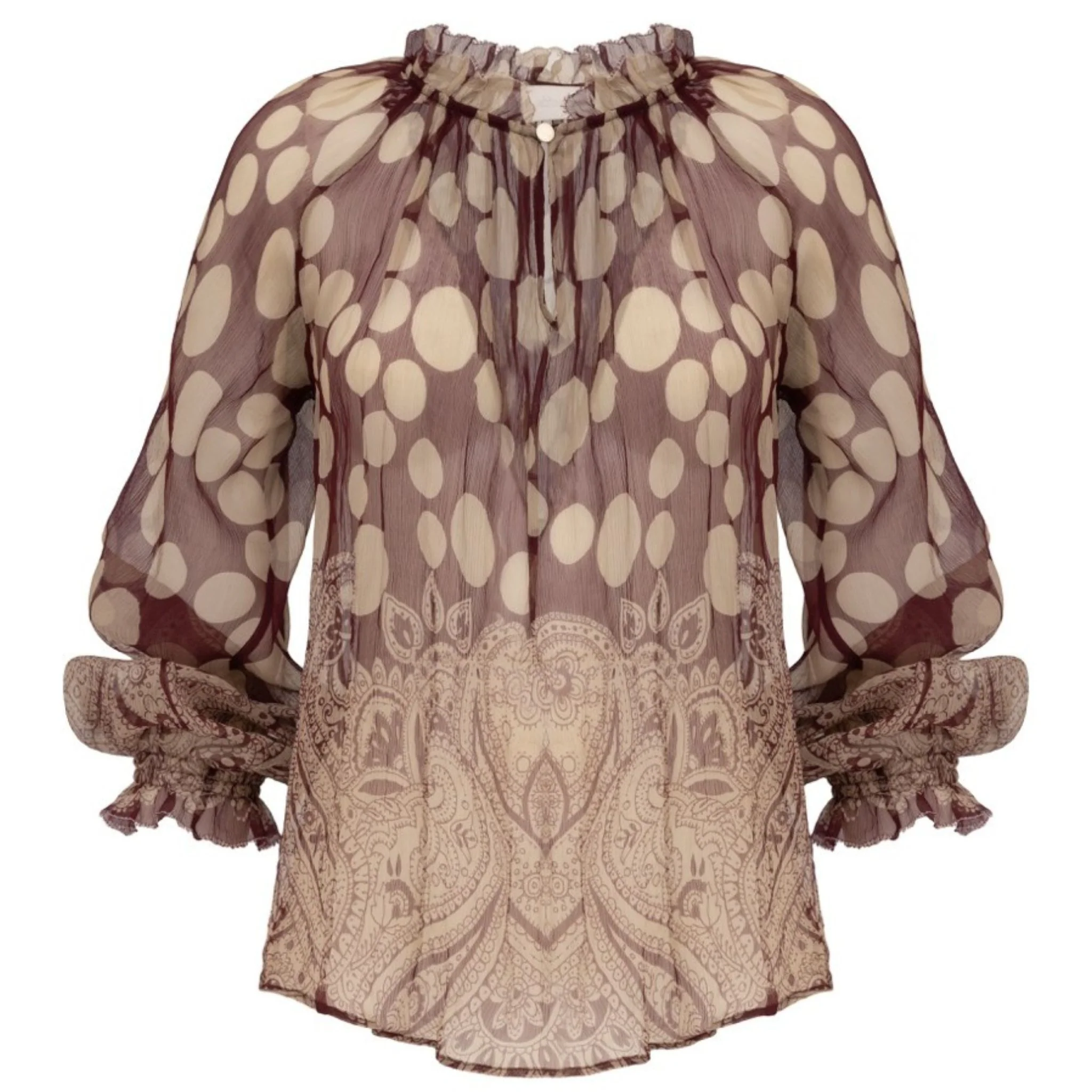 Polka Dot Paisley  Blouse