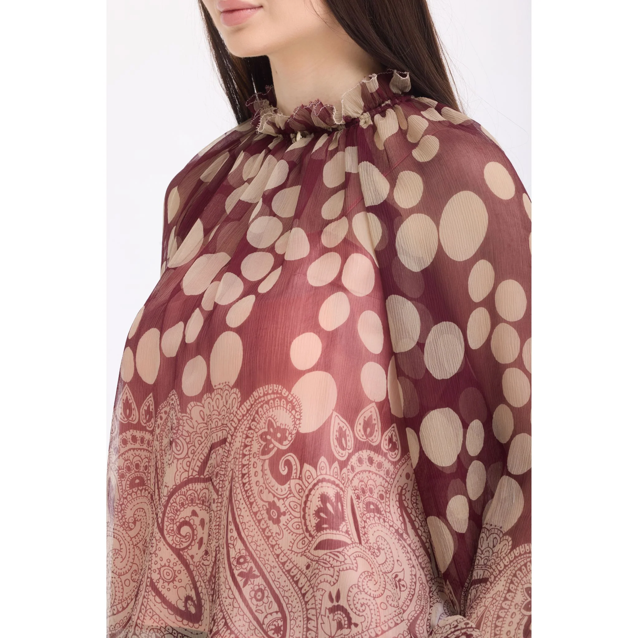 Polka Dot Paisley  Blouse - Image 3