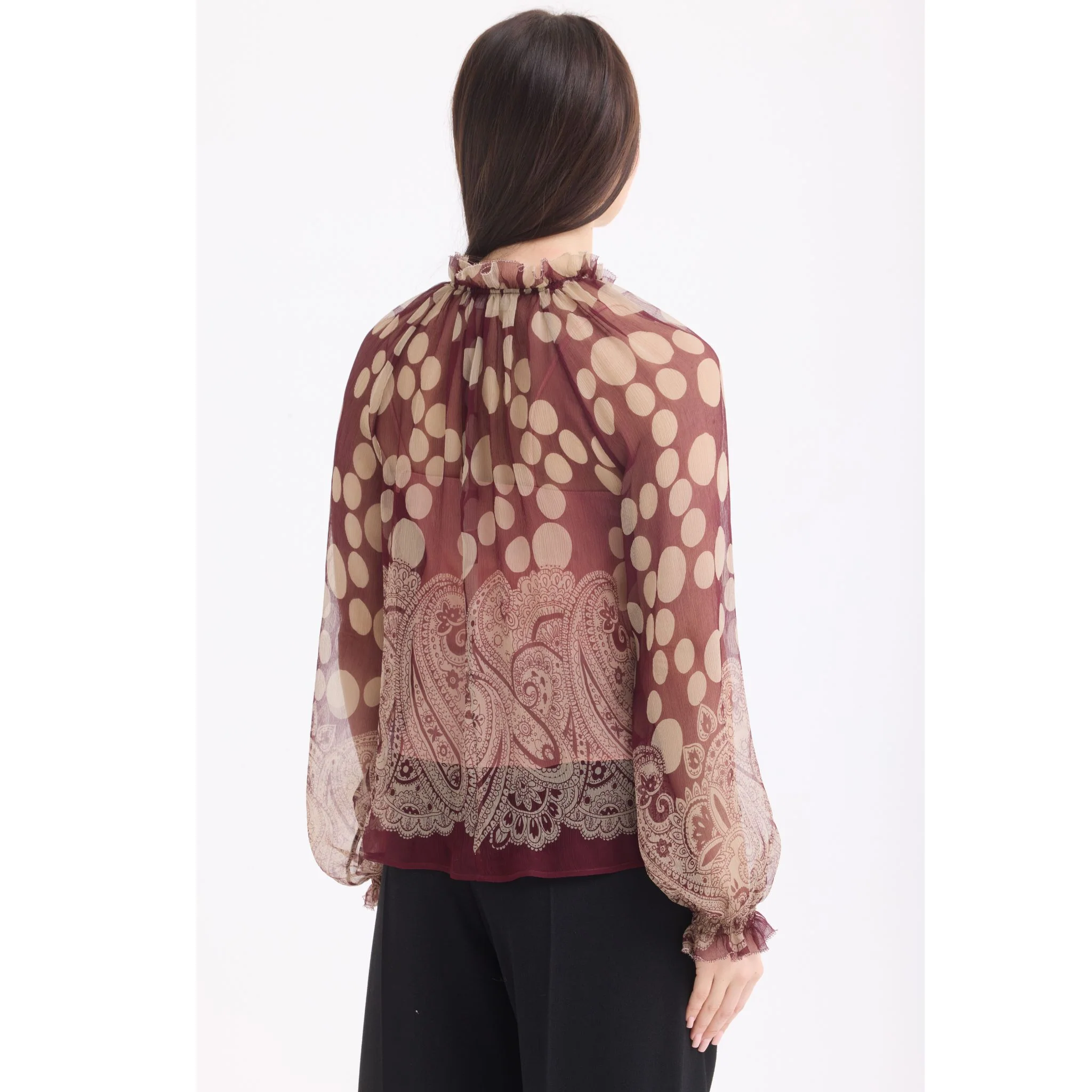 Polka Dot Paisley  Blouse - Image 5