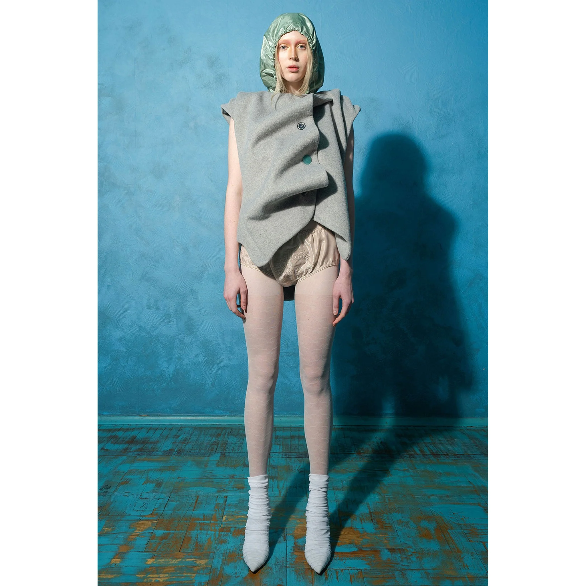 Grey “Mythogenesis” Wavy Ruched Vest - Image 2