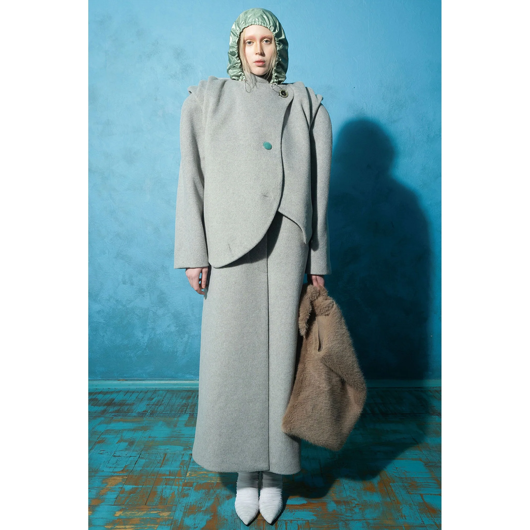 Grey “Mythogenesis” Wavy Ruched Vest - Image 3