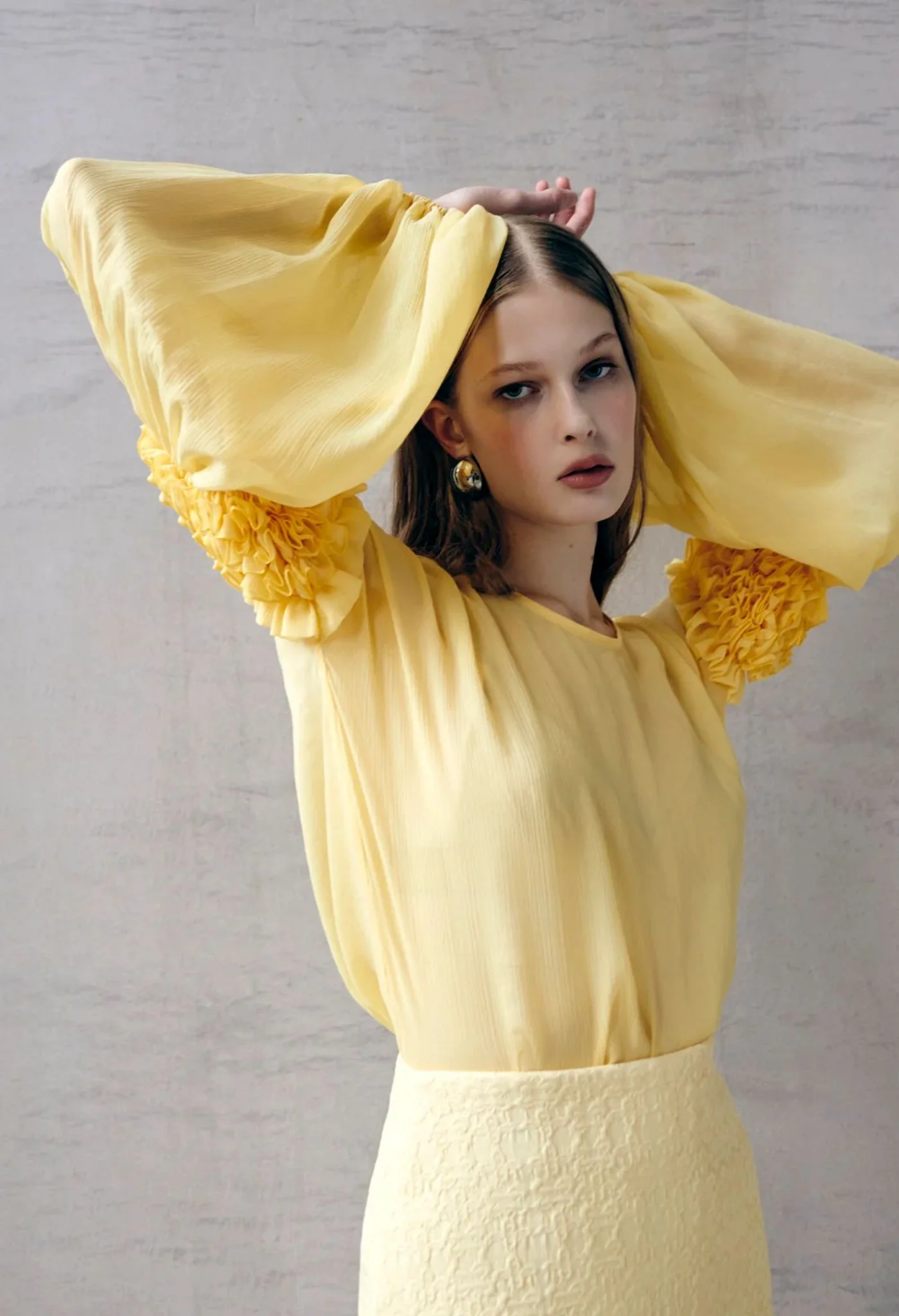 Yellow Ruffled Blouse - Image 3