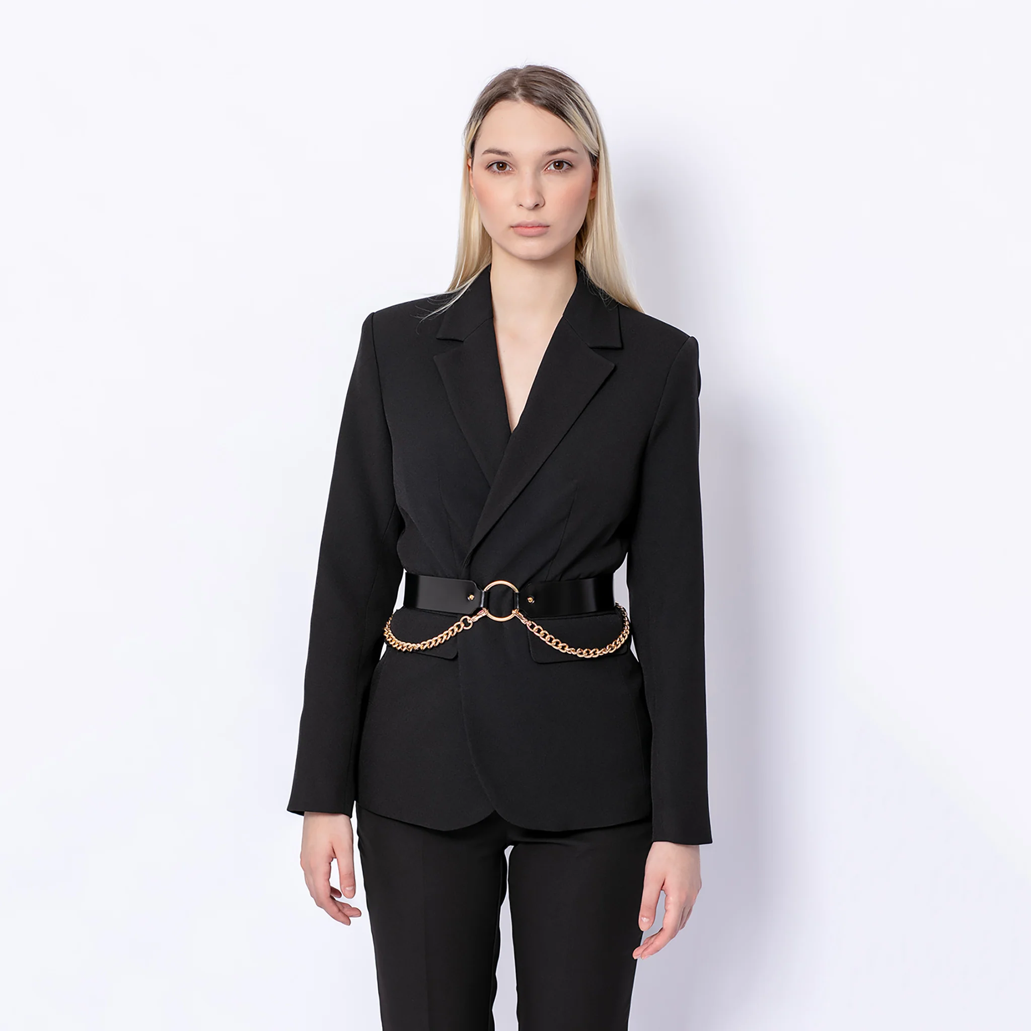 Black Chained Leather Belt - Image 2