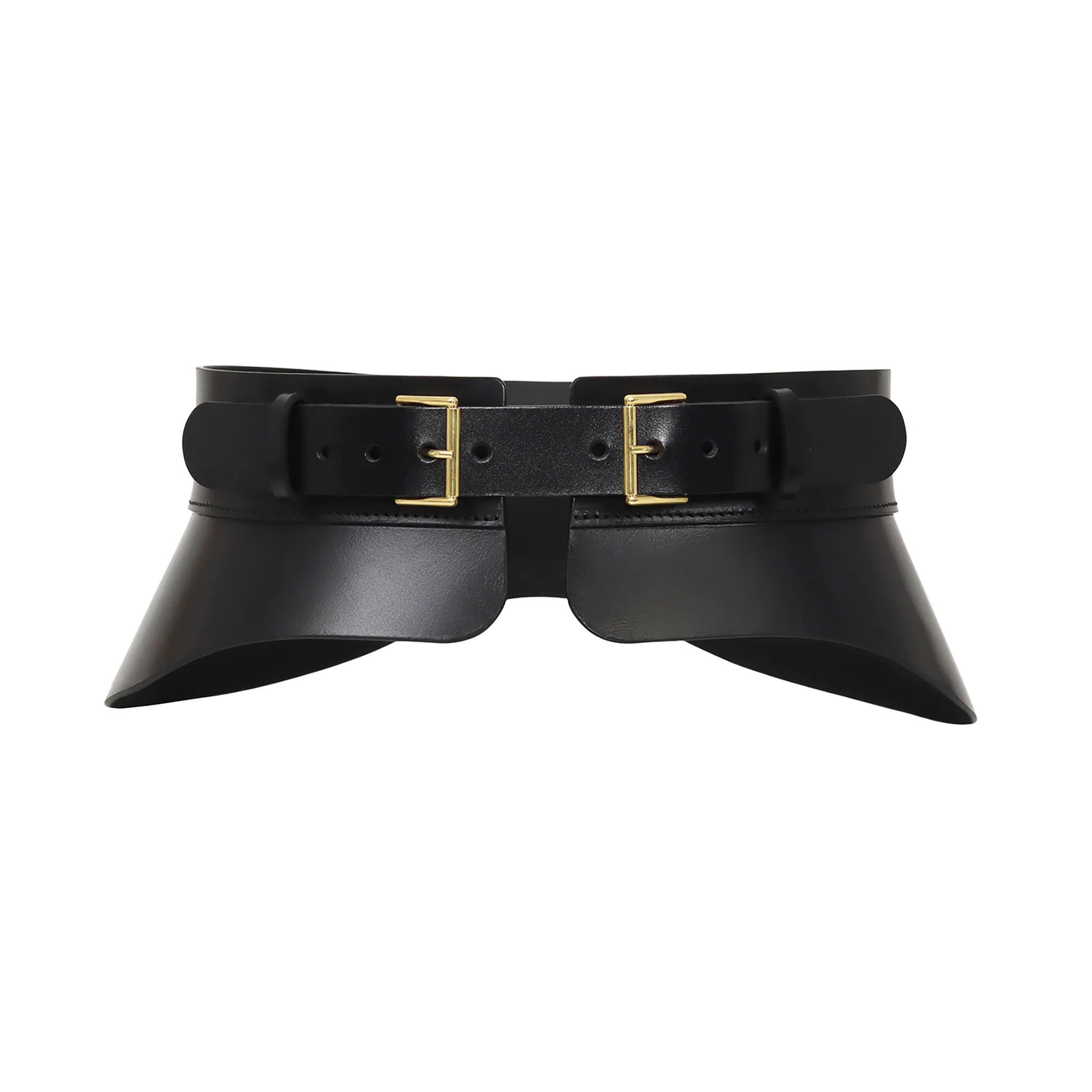 Black Crescent Peplum Belt