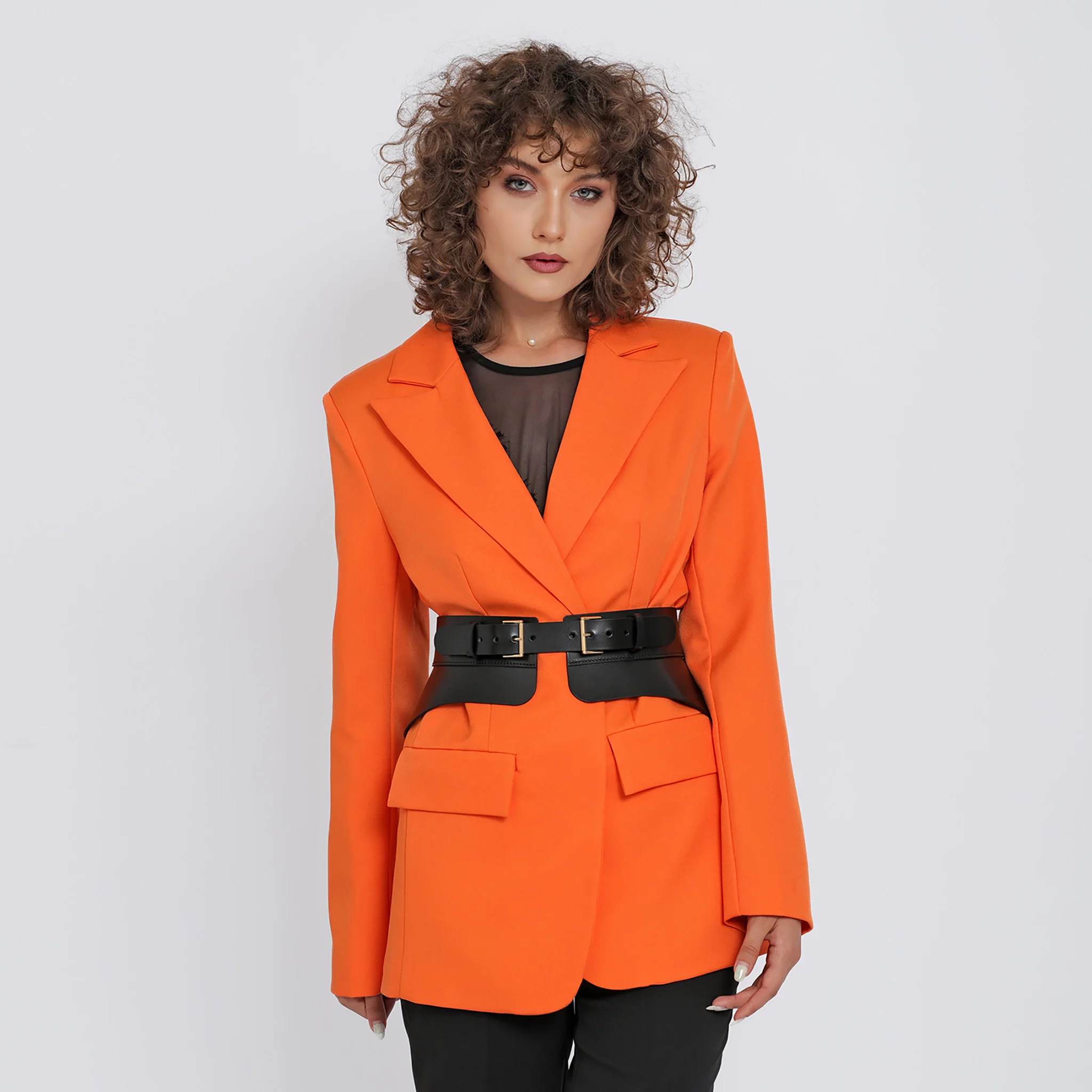 Black Crescent Peplum Belt - Image 2