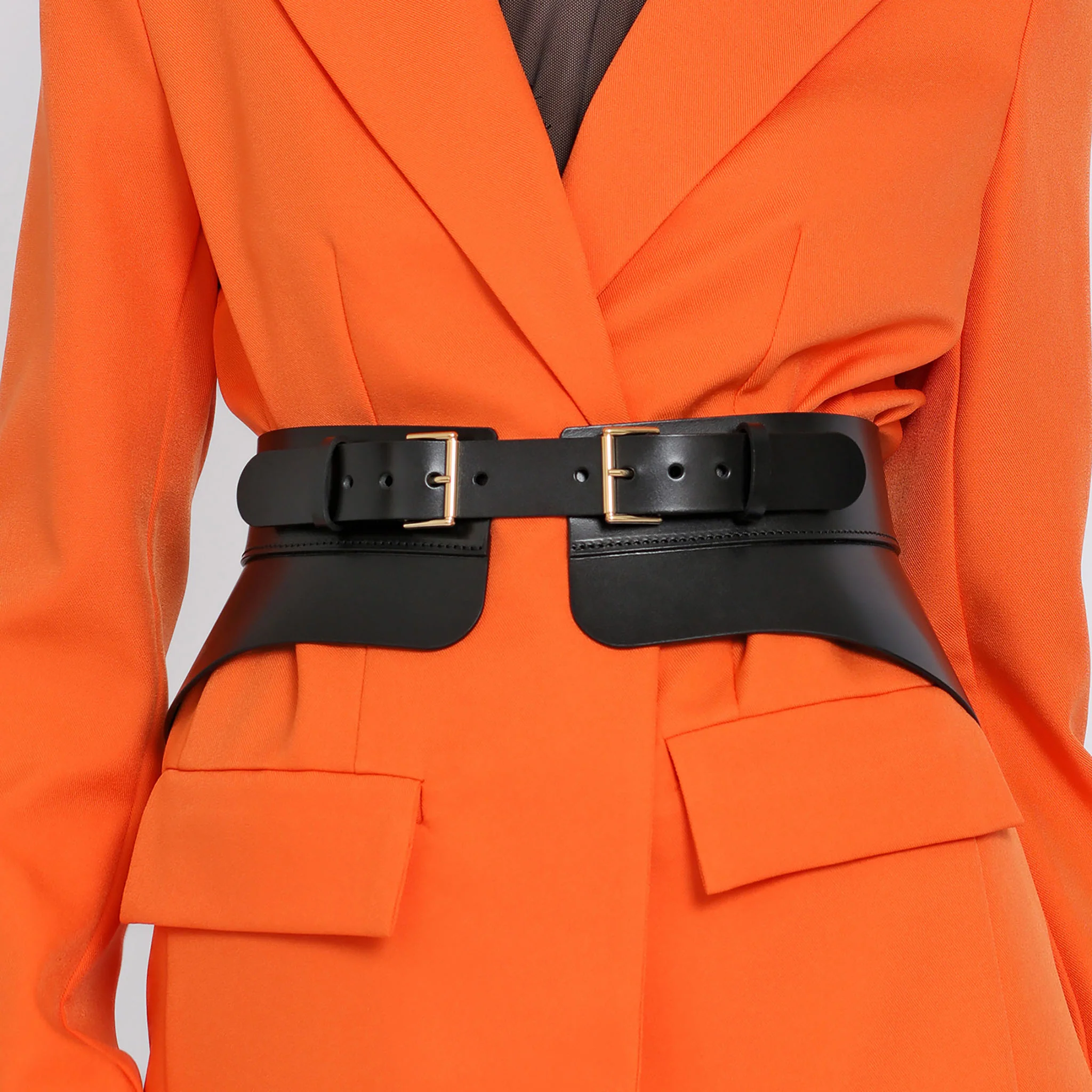 Black Crescent Peplum Belt - Image 3