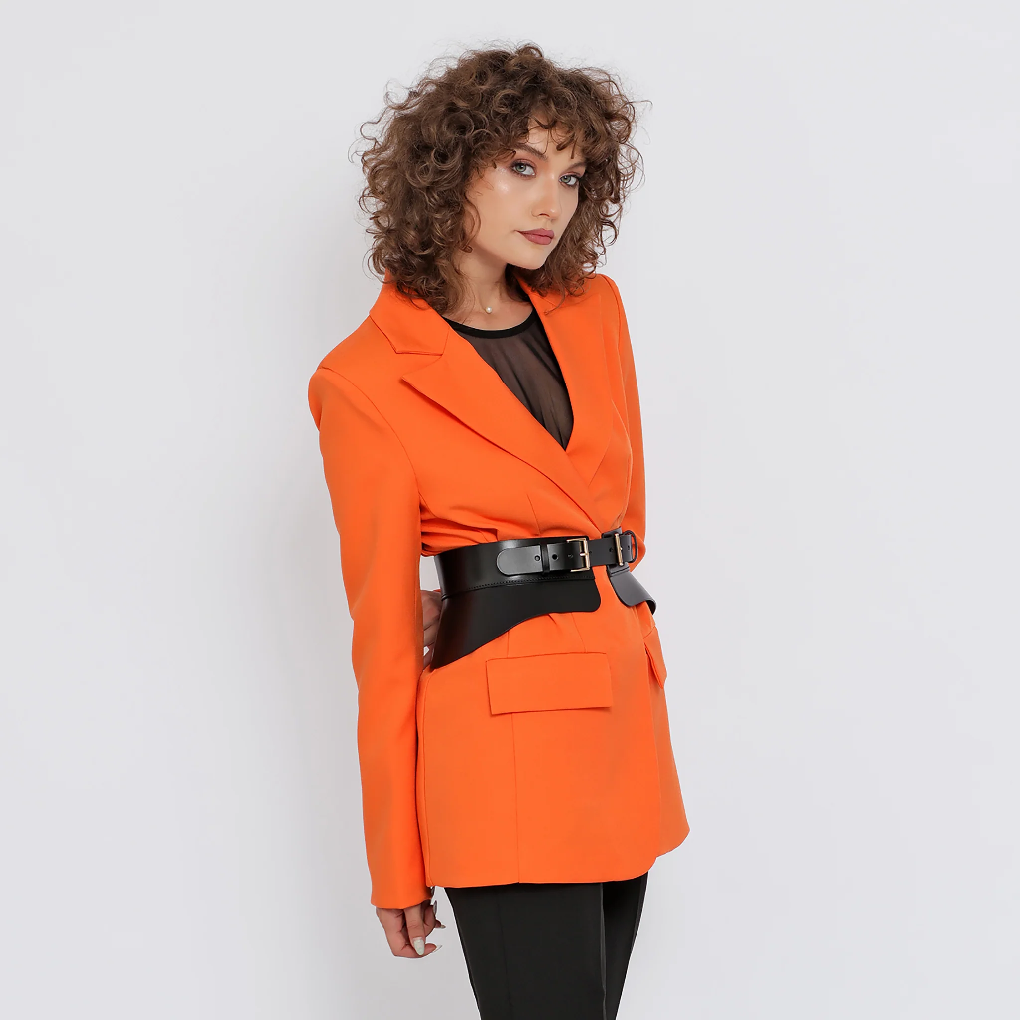 Black Crescent Peplum Belt - Image 4
