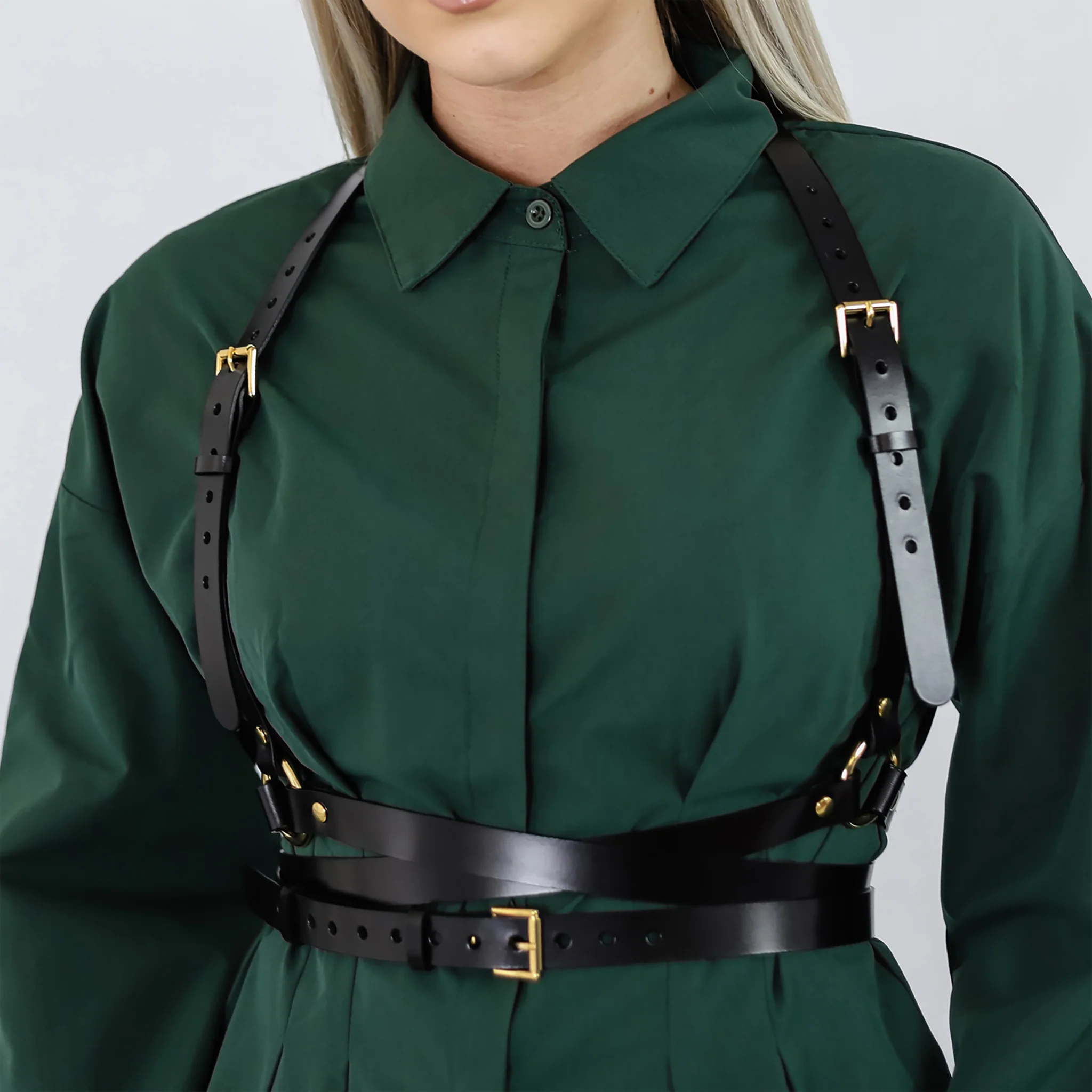 Black Double Belt Harness - Image 3