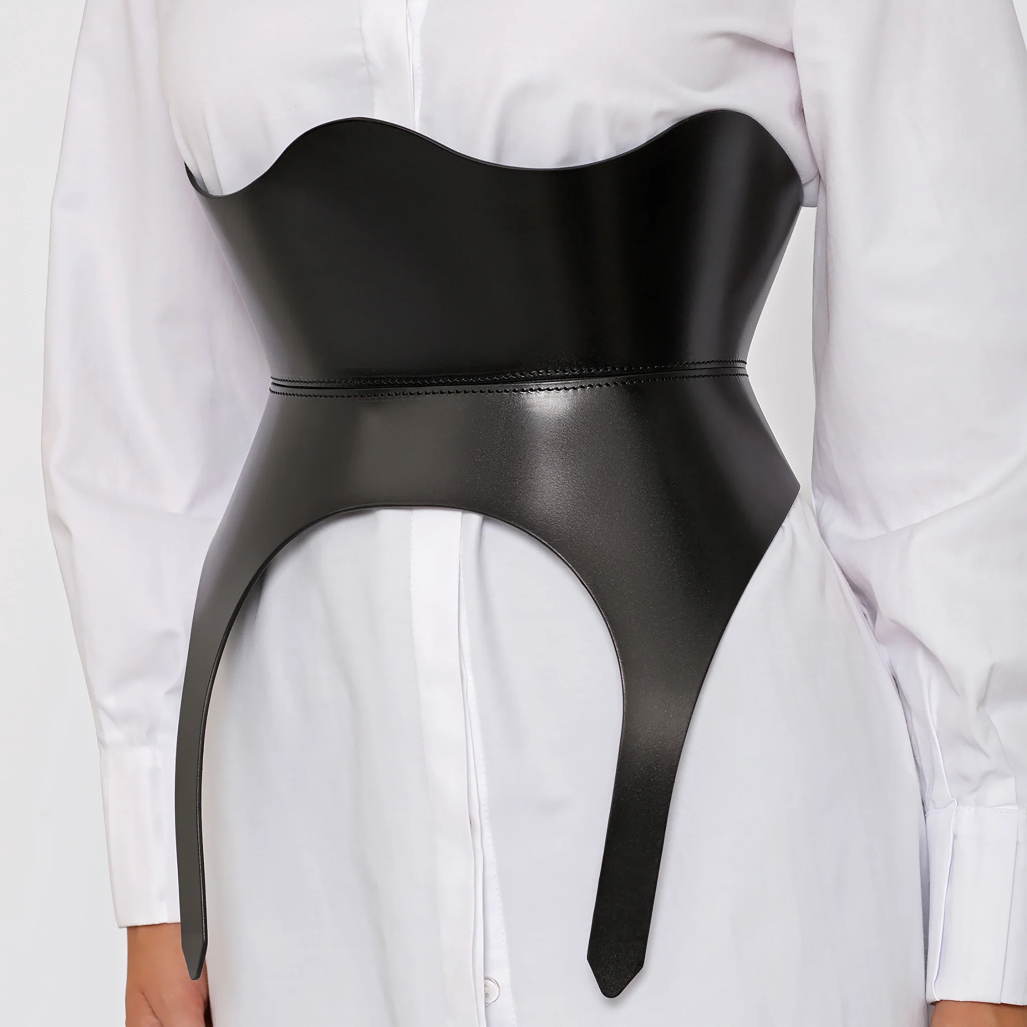 Black Leather Medusa Corset - Image 3