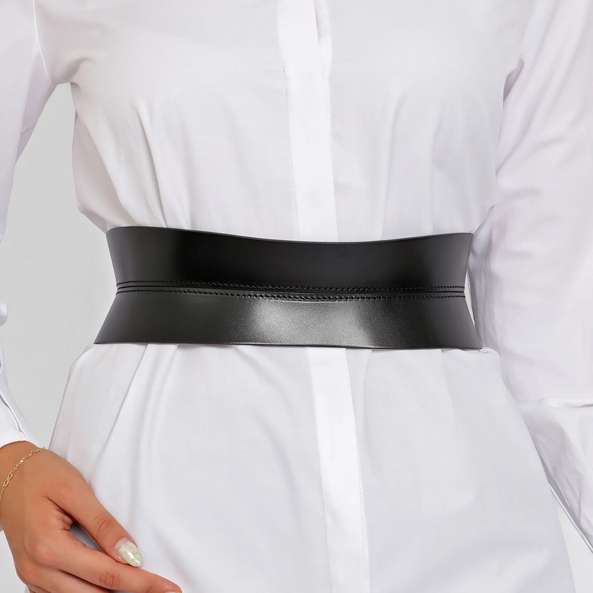Black Slim Corset Belt - Image 3
