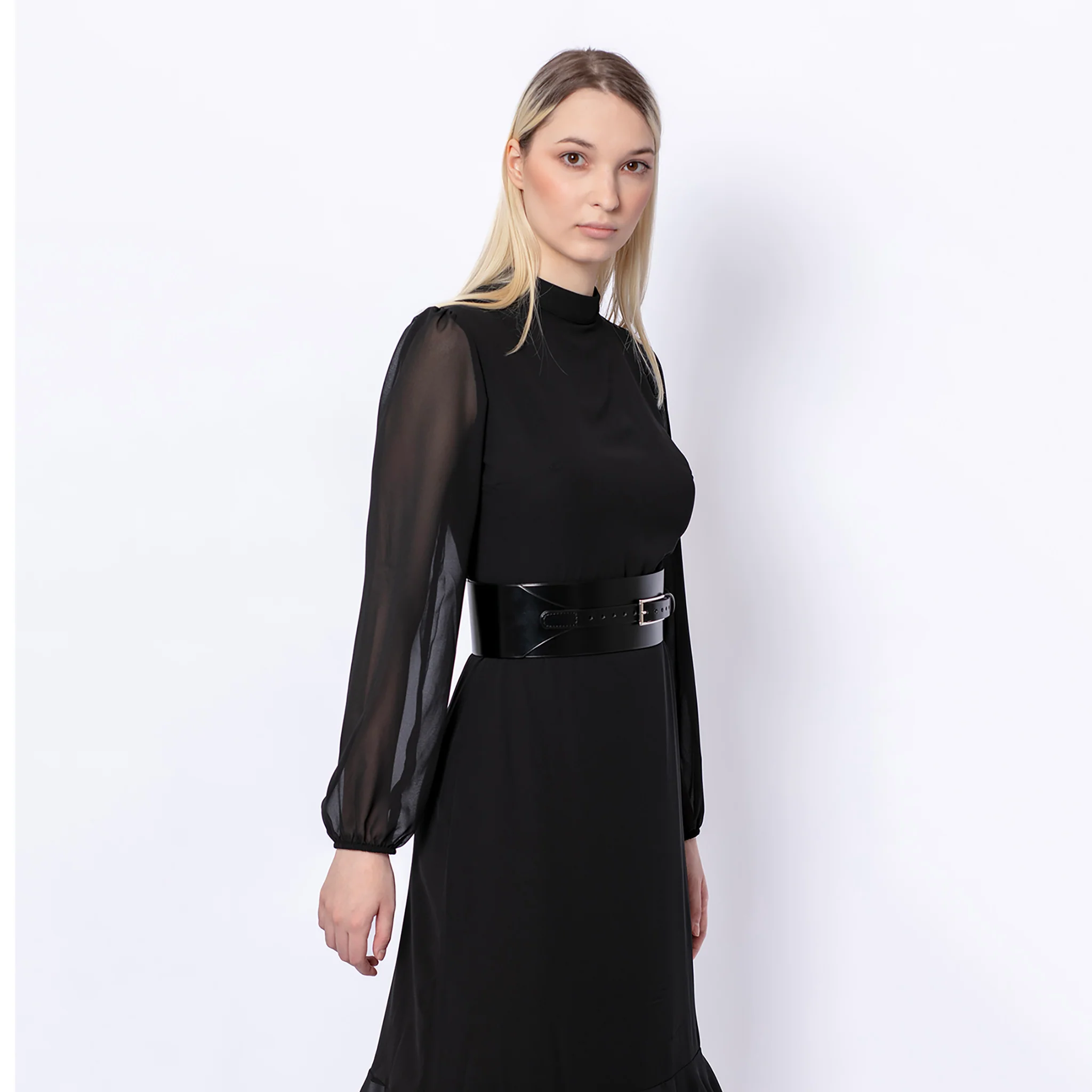 Black Wide Leather Belt - Image 4