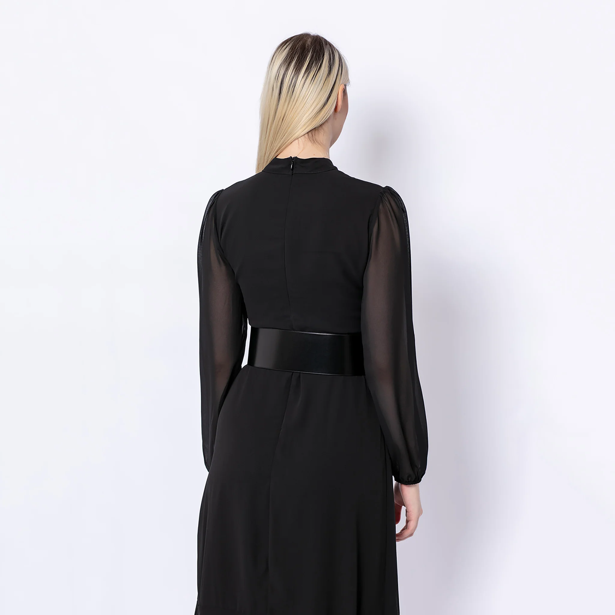 Black Wide Leather Belt - Image 5