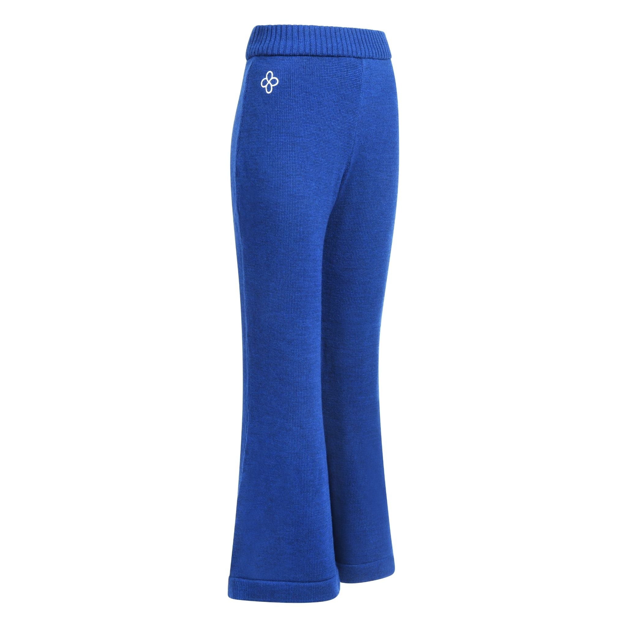 Ivory Merino Wool Flared Knit Pants - Image 4