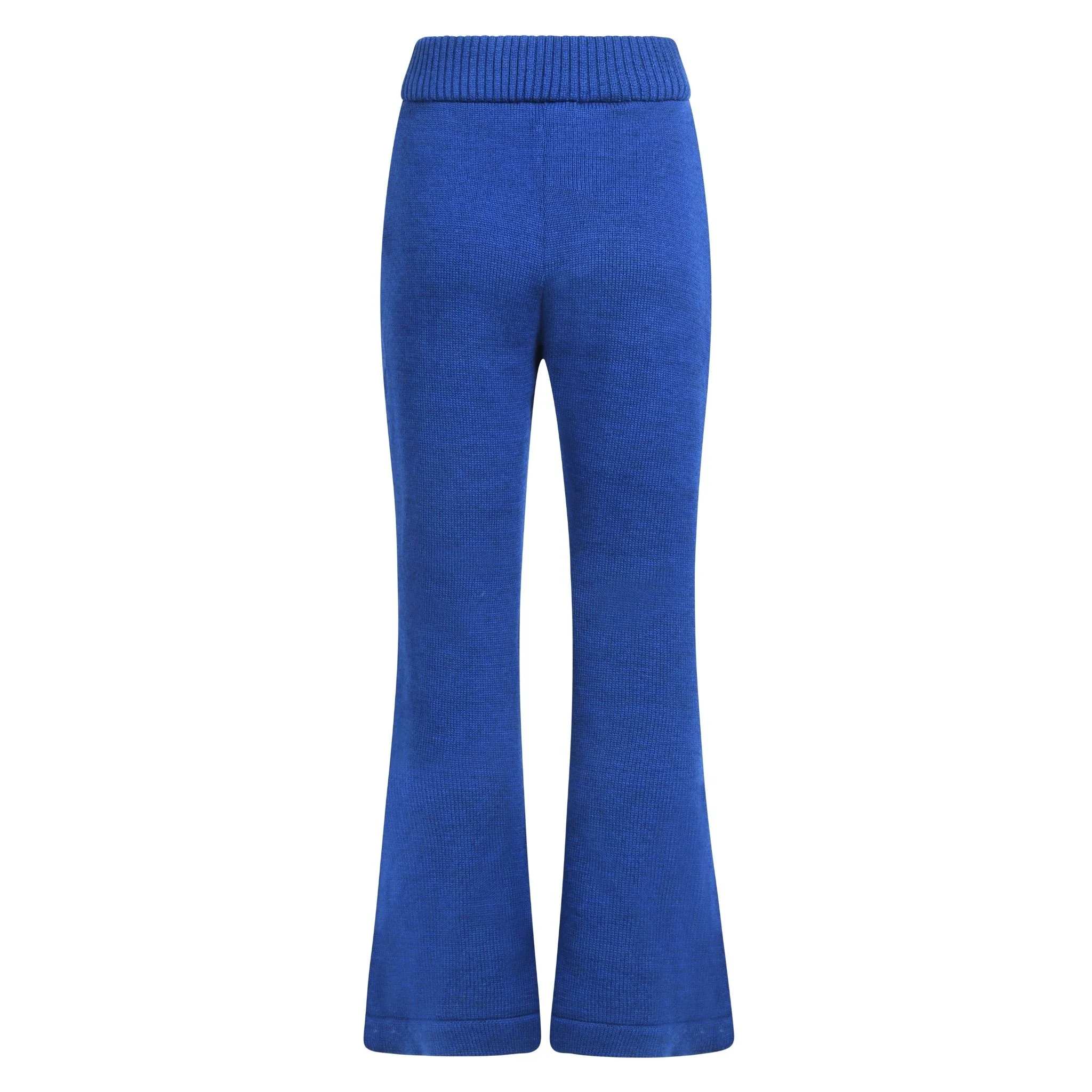 Ivory Merino Wool Flared Knit Pants - Image 6