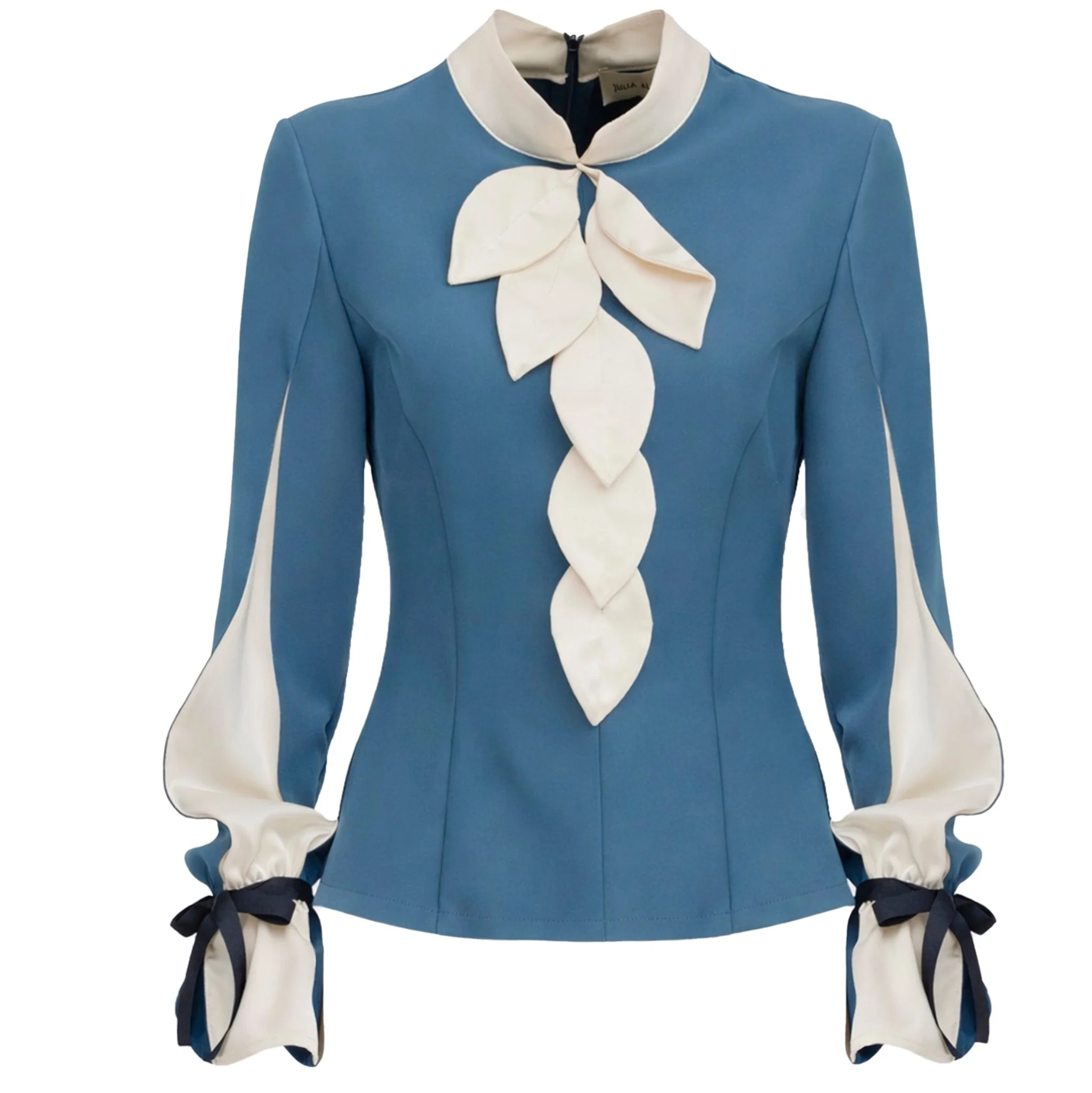 Elegant Fitted Blouse - Blue