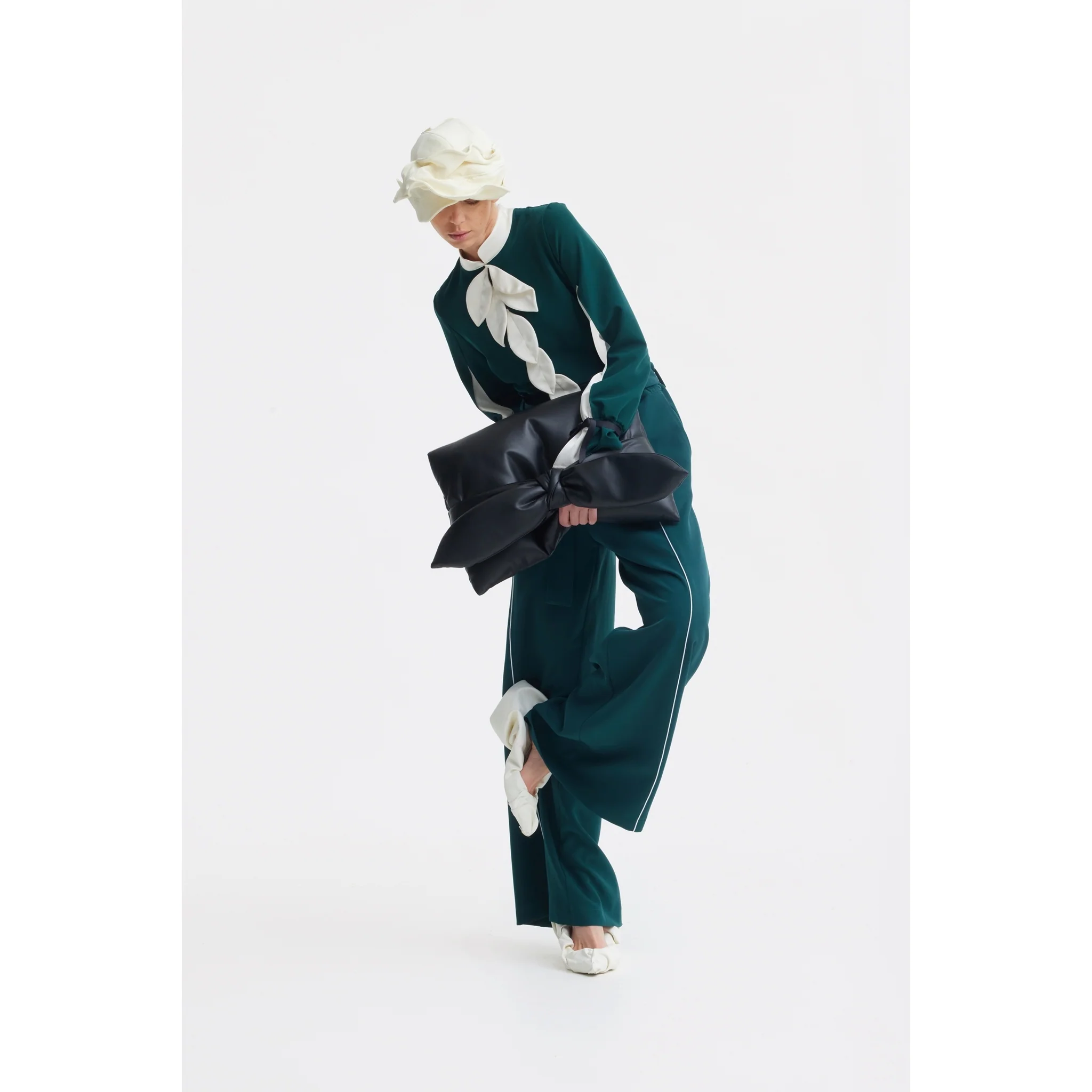 Elegant Fitted Blouse - Emerald - Image 7