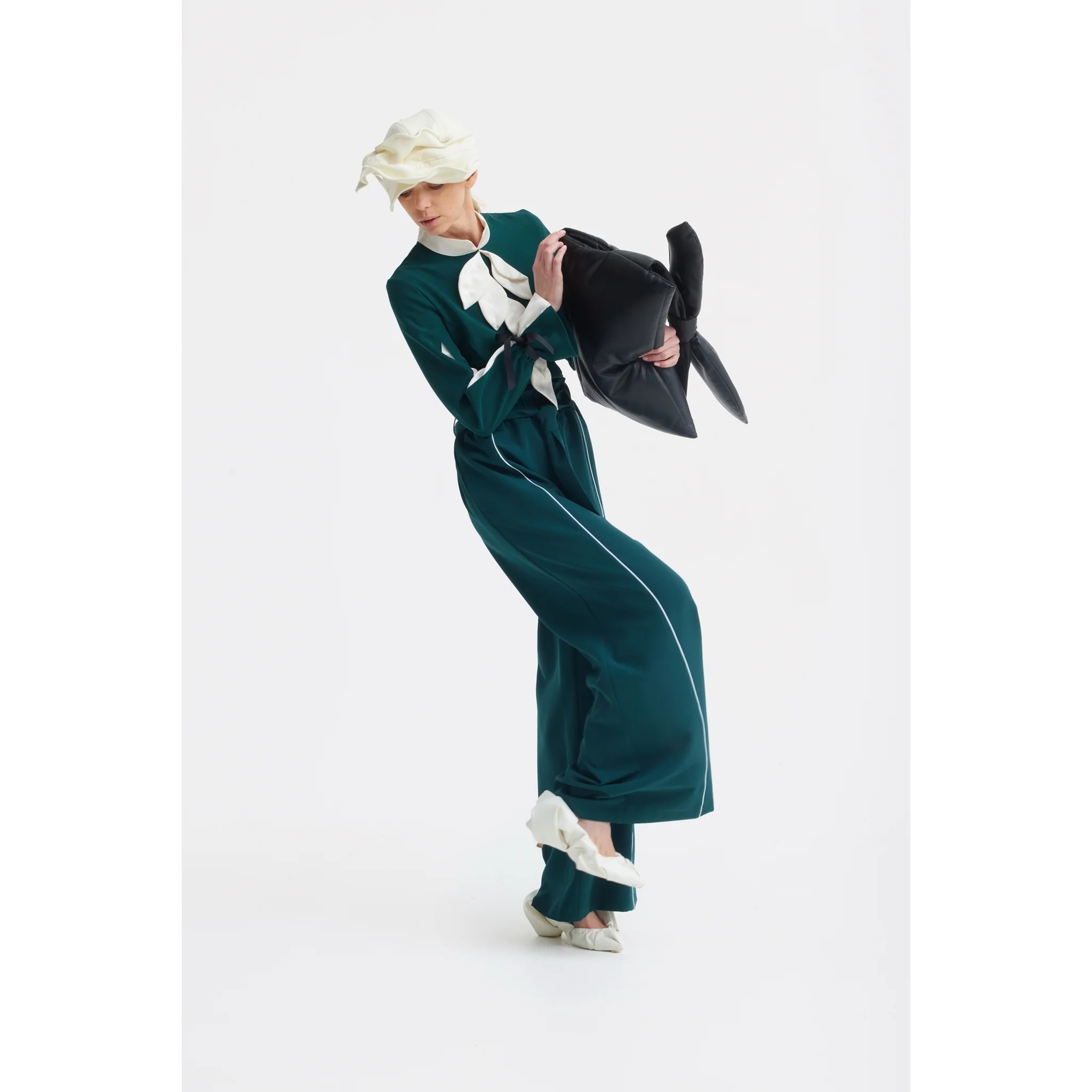 Elegant Fitted Blouse - Emerald - Image 8