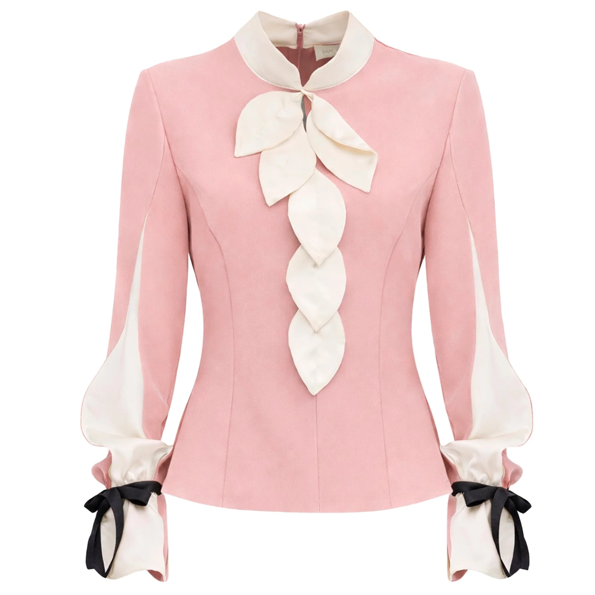 Elegant Fitted Blouse - Pale Pink