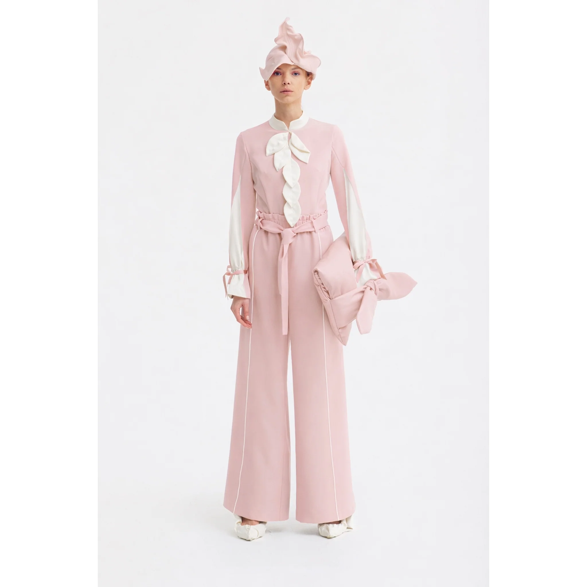 Elegant Fitted Blouse - Pale Pink - Image 2