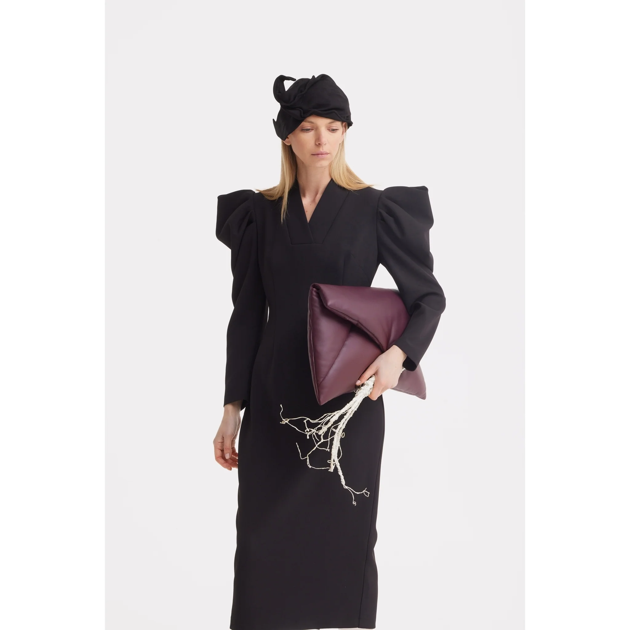Headpiece - Evening Mini Hat Style - Black - Image 2
