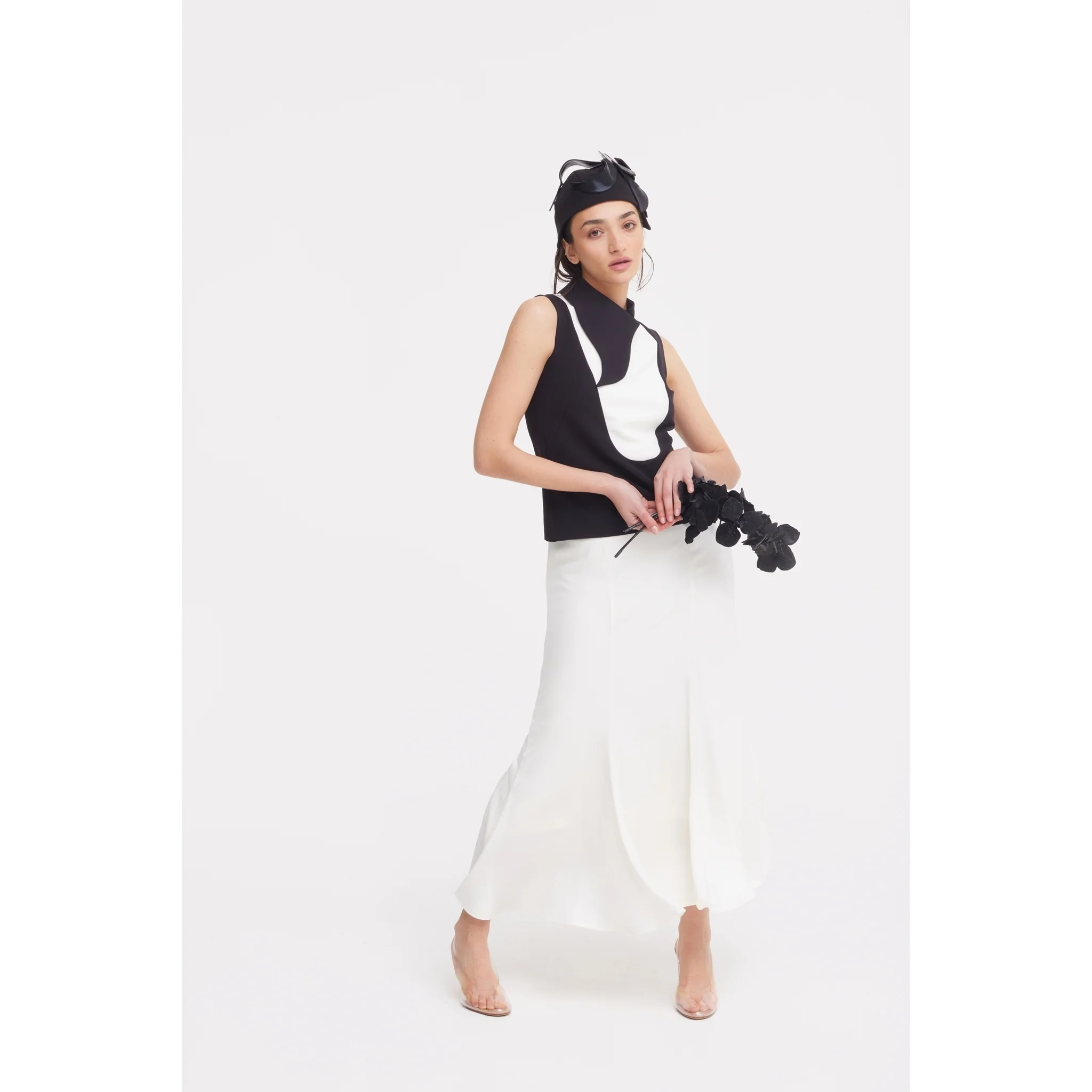 High Waist Double-Sided Satin Maxi Skirt - Ivory - Image 15