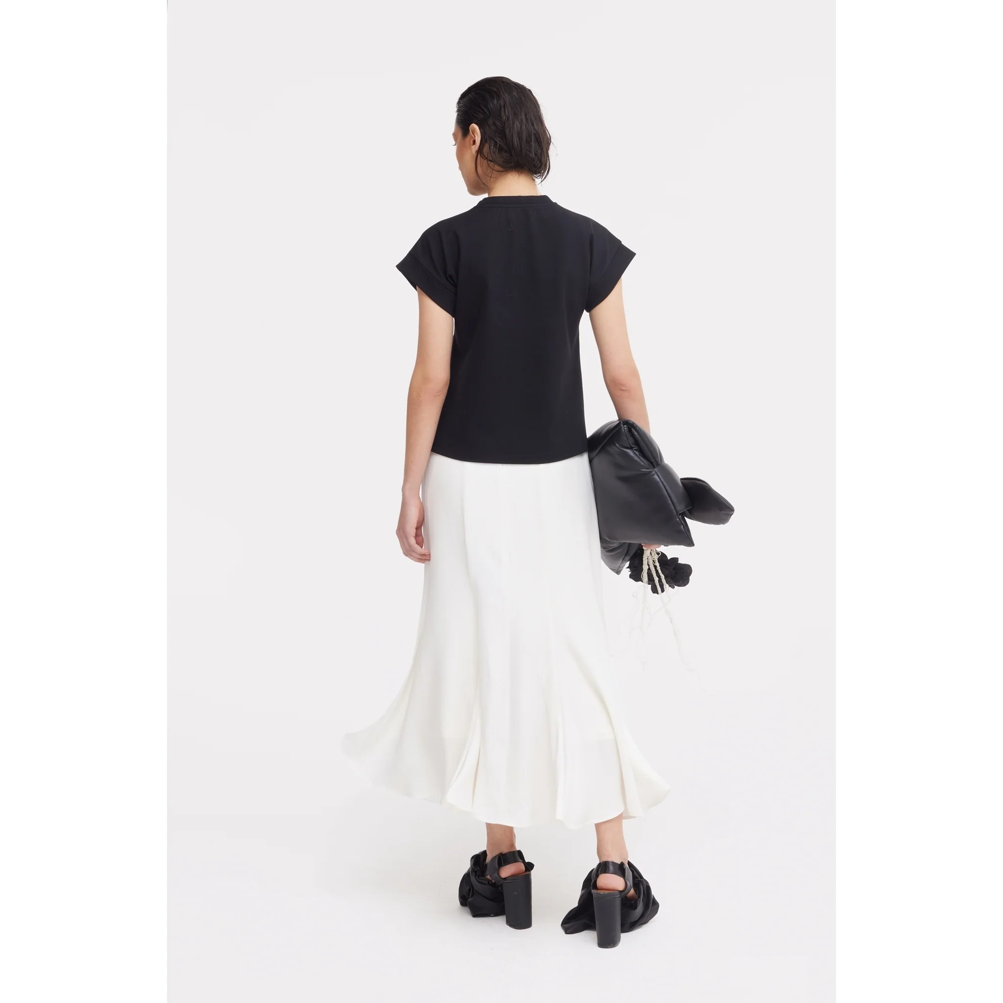 High Waist Double-Sided Satin Maxi Skirt - Ivory - Image 23