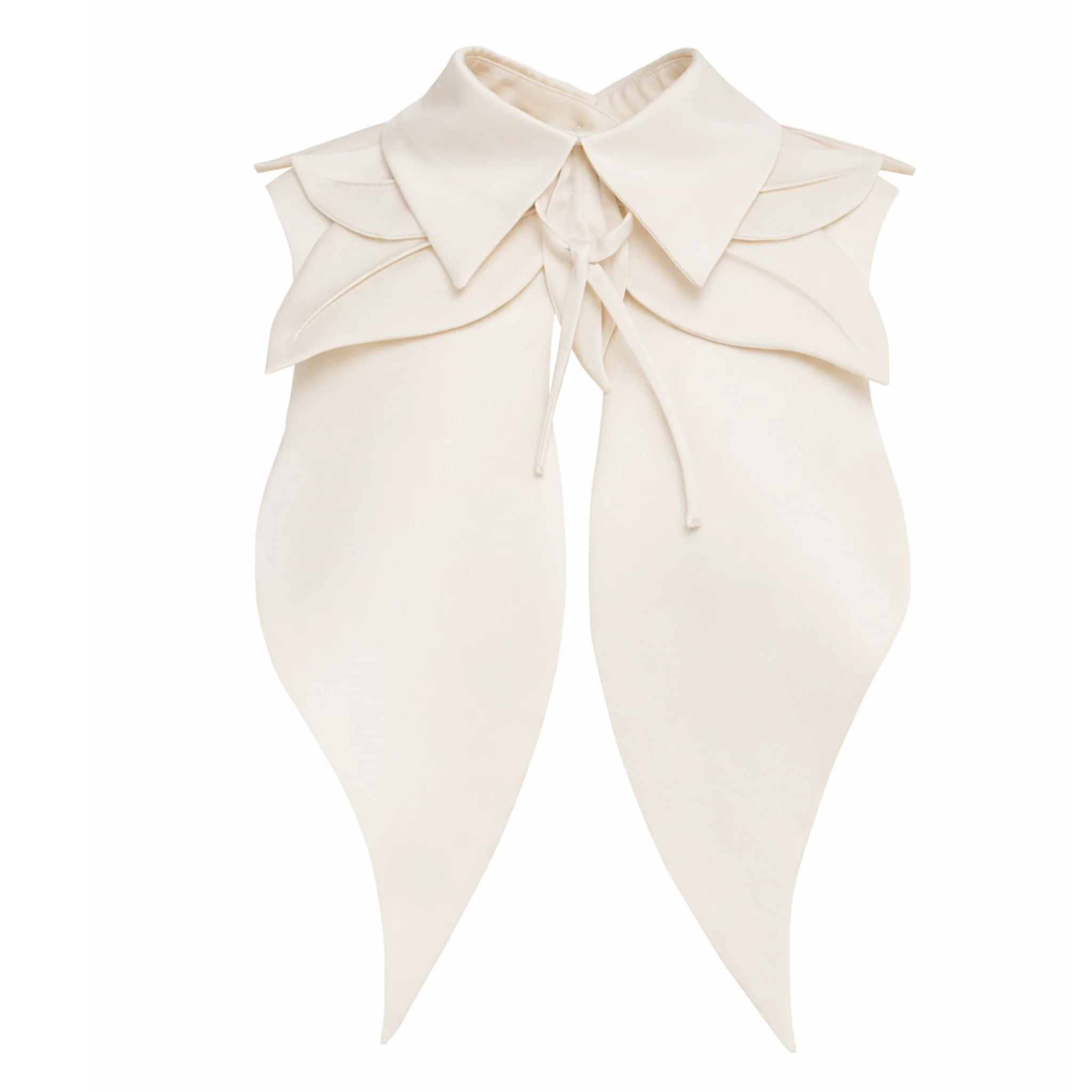 Oversized Satin Bib Collar - Ivory