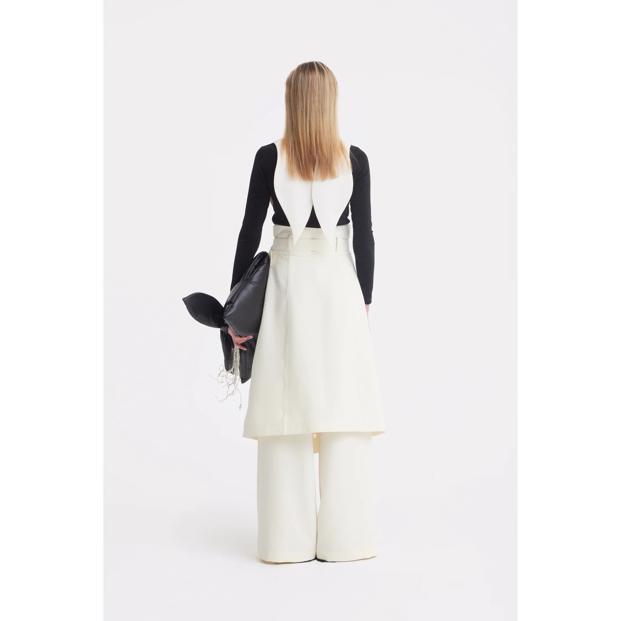 Oversized Satin Bib Collar - Ivory - Image 11