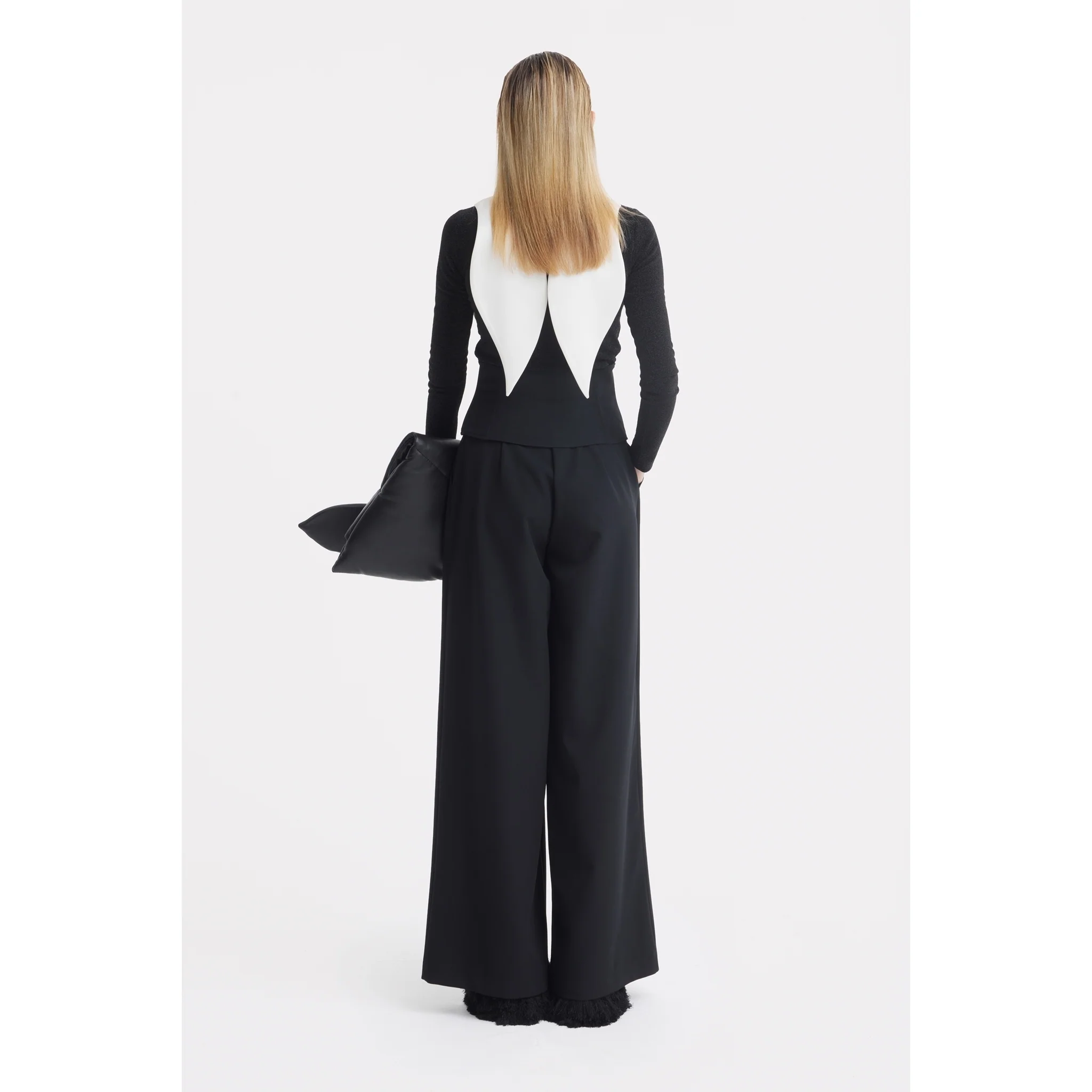 Oversized Satin Bib Collar - Ivory - Image 13